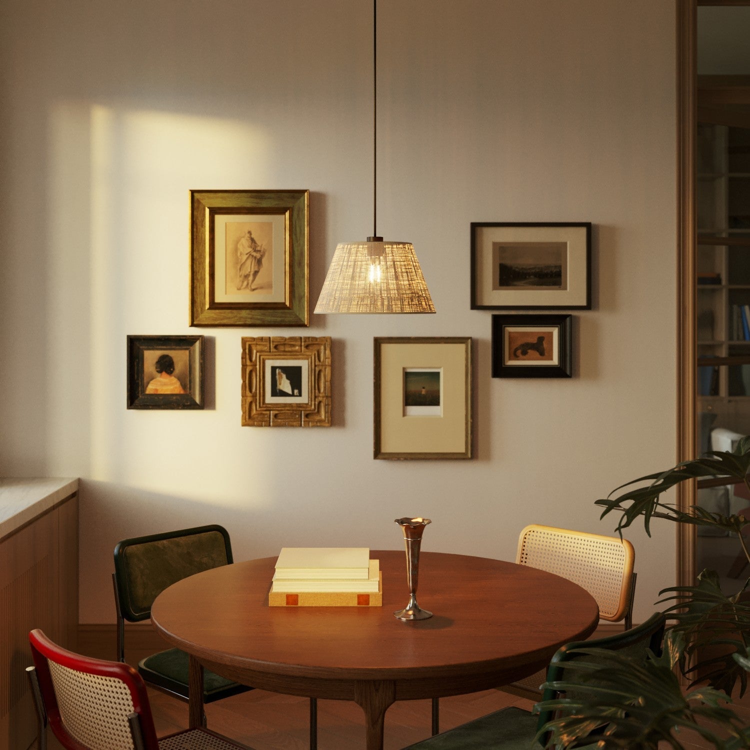 Paralume Impero M per sospensione con attacco E27 - Made in Italy - Raphia - Creative Cables