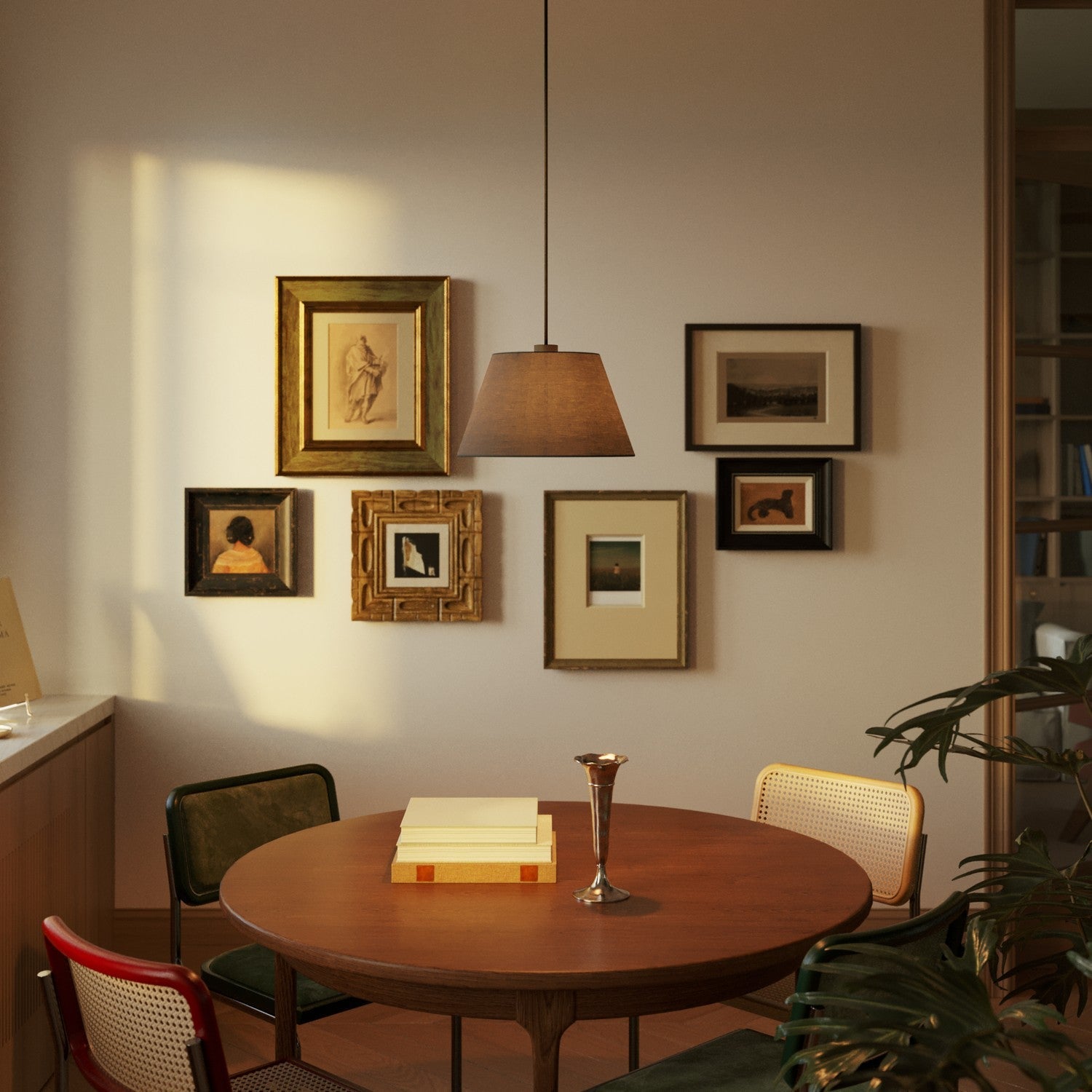 Paralume Impero M per sospensione con attacco E27 - Made in Italy - Teletta Grigio Scuro - Creative Cables