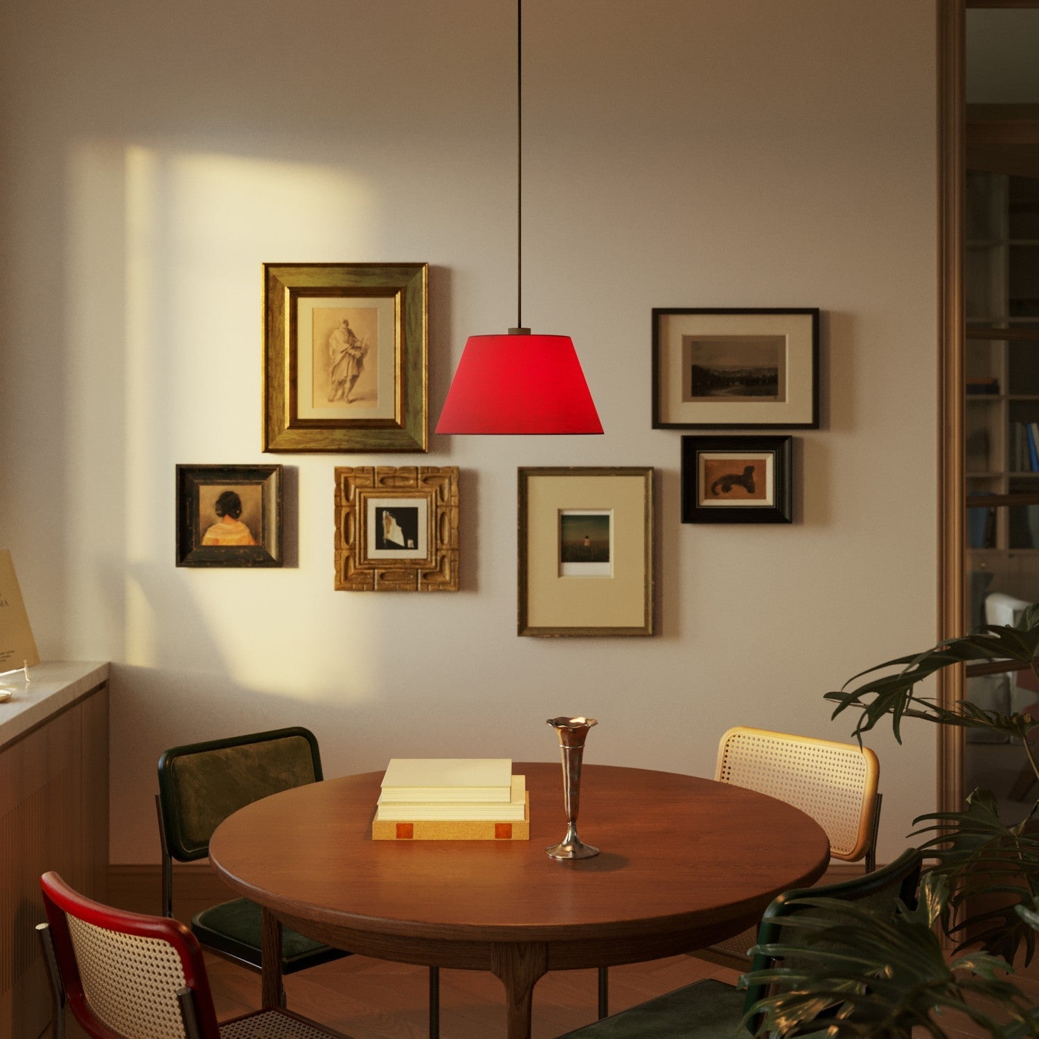 Paralume Impero M per sospensione con attacco E27 - Made in Italy - Teletta Rosso - Creative Cables