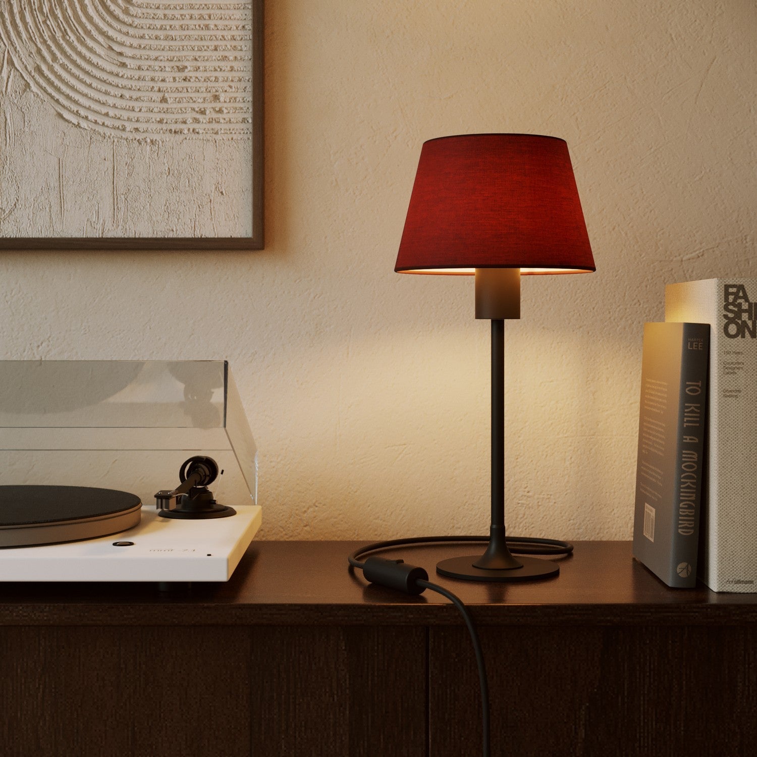 Paralume Impero S con attacco E27 per lampada da tavolo o applique - Made in Italy - Arenal Bordeaux - Creative Cables