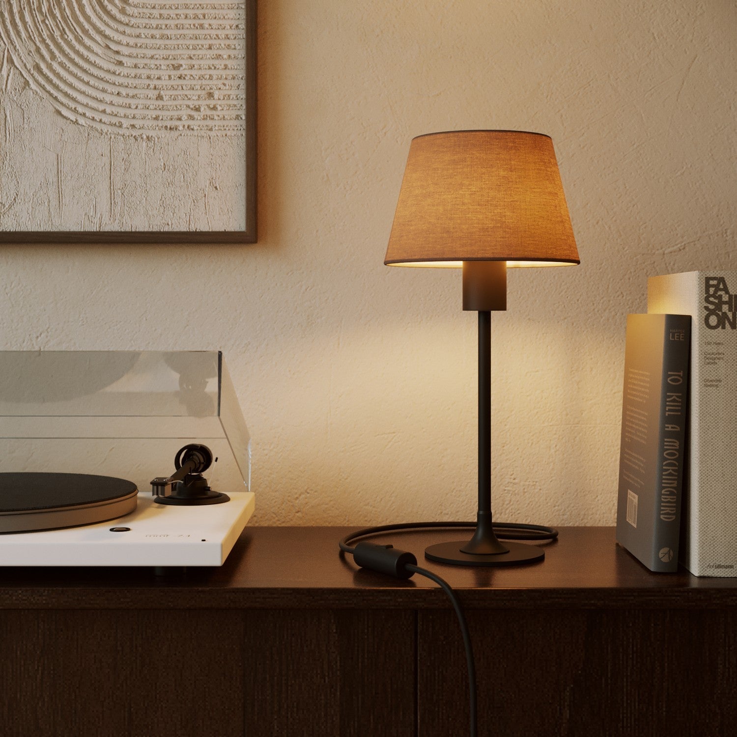 Paralume Impero S con attacco E27 per lampada da tavolo o applique - Made in Italy - Arenal Cenere - Creative Cables