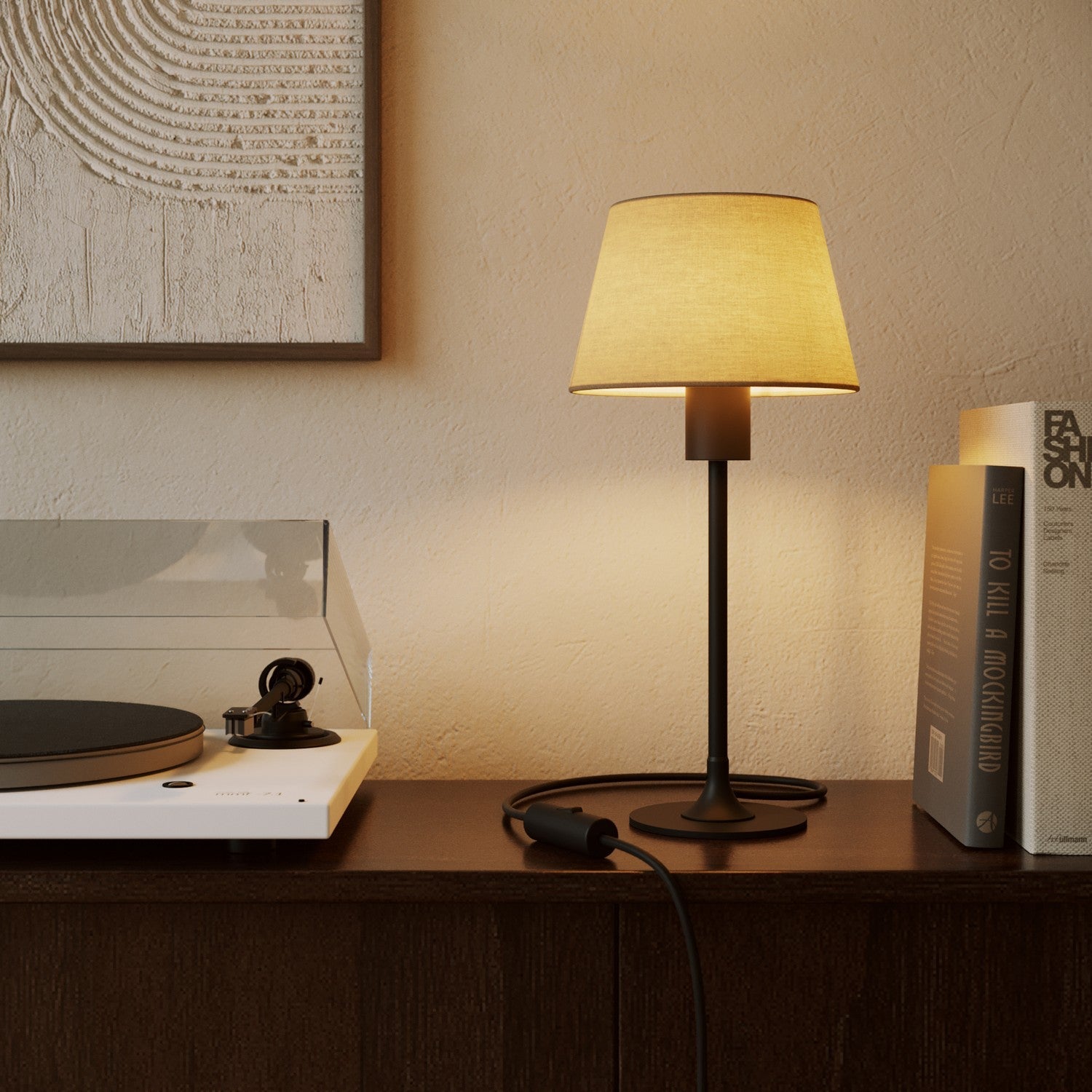 Paralume Impero S con attacco E27 per lampada da tavolo o applique - Made in Italy - Arenal Tortora - Creative Cables