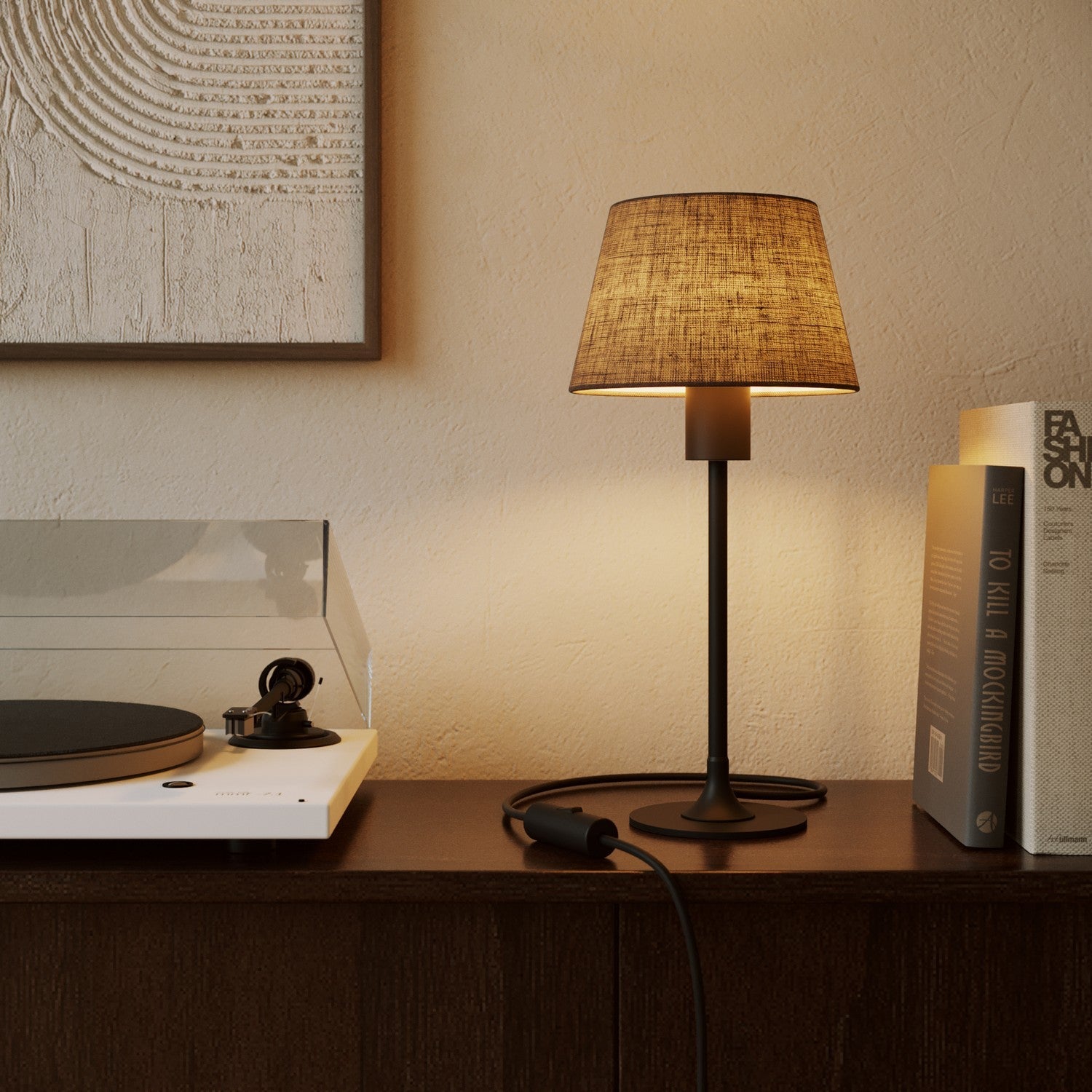 Paralume Impero S con attacco E27 per lampada da tavolo o applique - Made in Italy - Camelot Marrone - Creative Cables