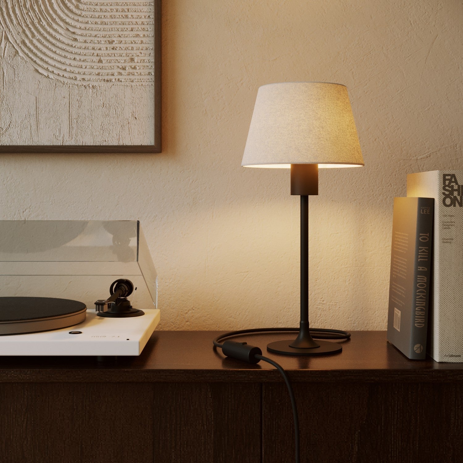 Paralume Impero S con attacco E27 per lampada da tavolo o applique - Made in Italy - Lana Sabbia - Creative Cables