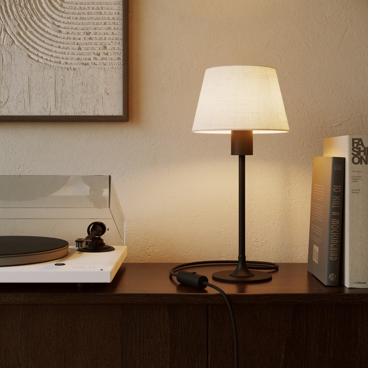 Paralume Impero S con attacco E27 per lampada da tavolo o applique - Made in Italy - Lino Crudo - Creative Cables