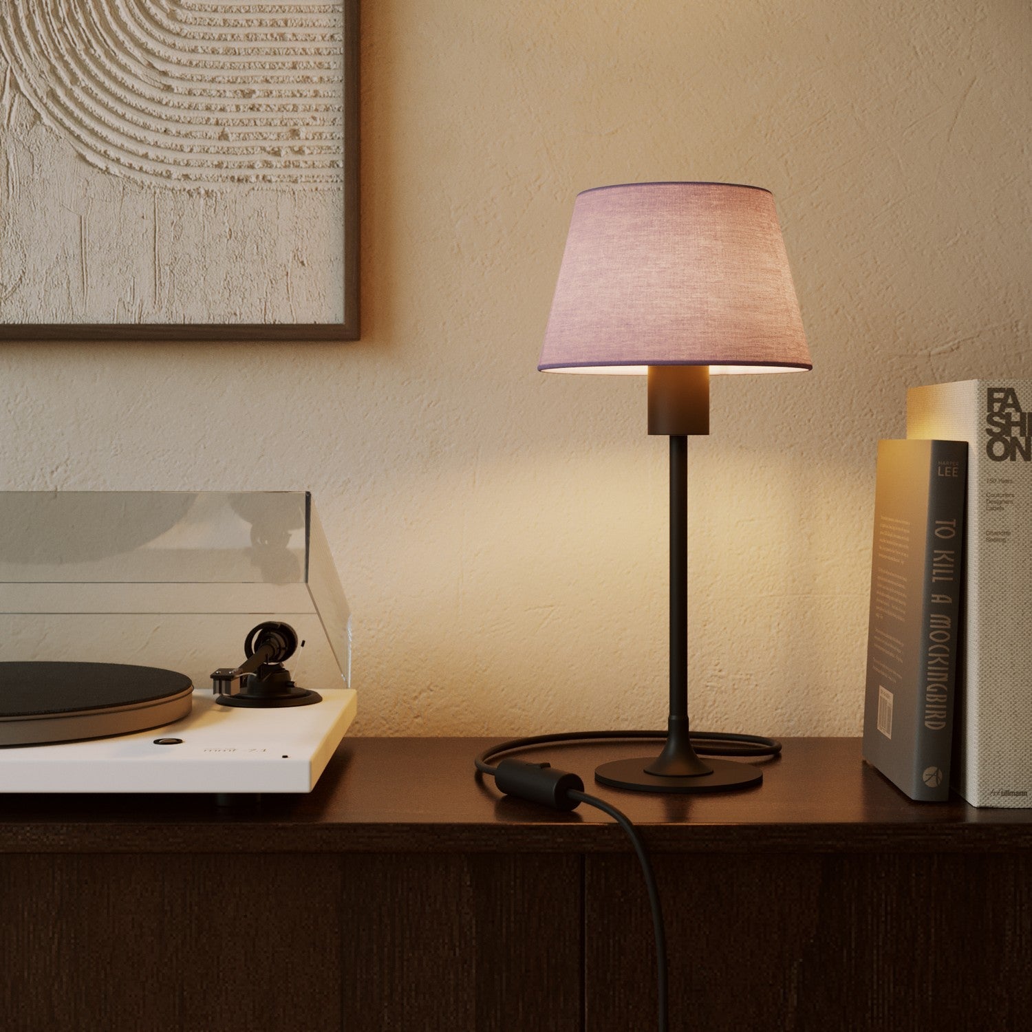 Paralume Impero S con attacco E27 per lampada da tavolo o applique - Made in Italy - Teletta Lilla - Creative Cables