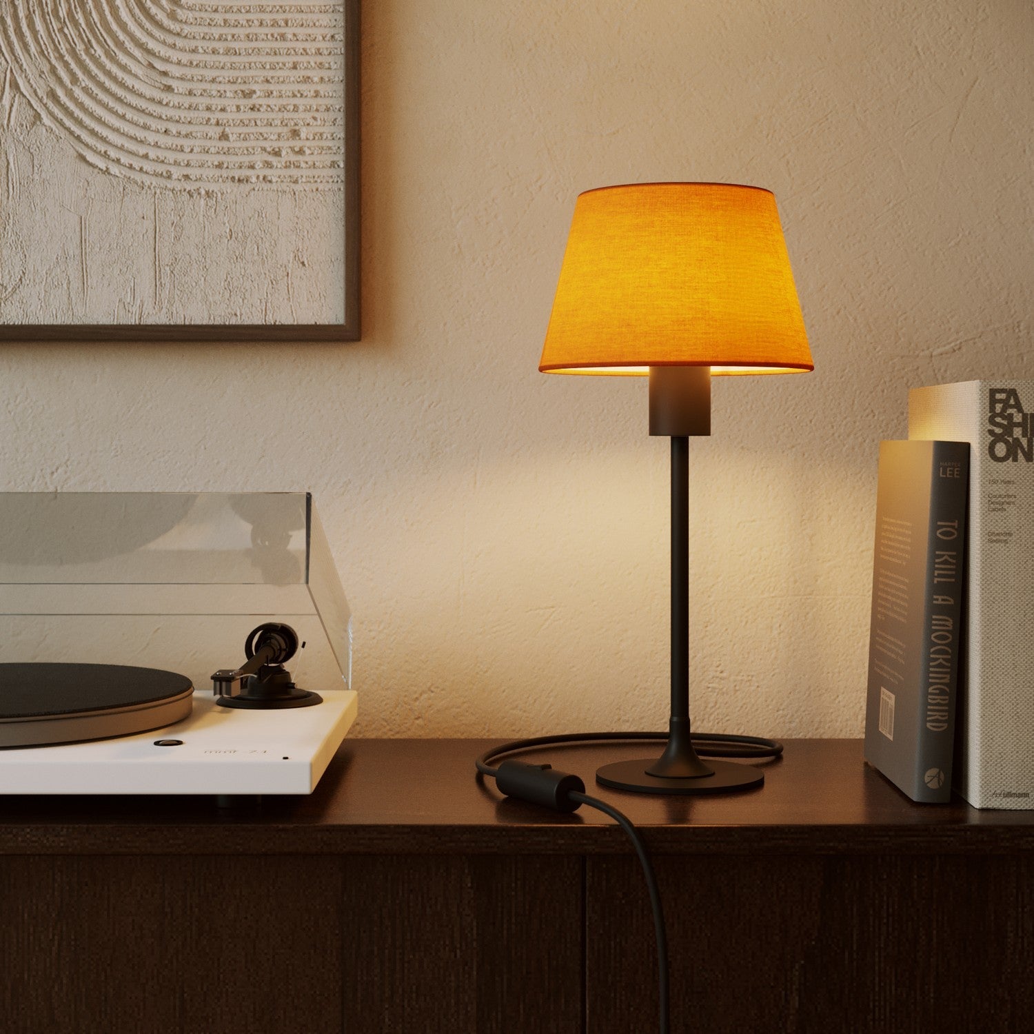 Paralume Impero S con attacco E27 per lampada da tavolo o applique - Made in Italy - Teletta Mandarino - Creative Cables