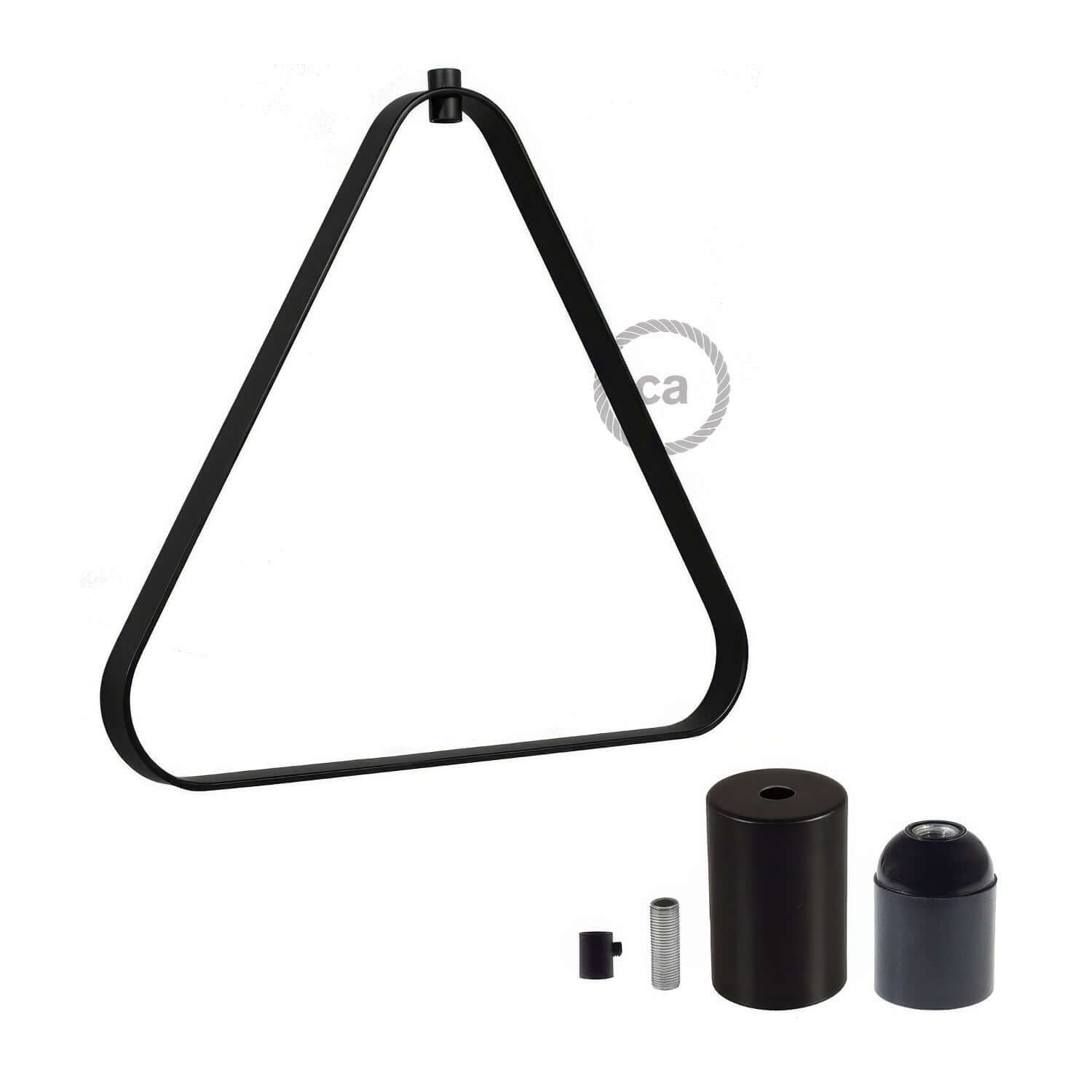 Paralume in metallo Duedì Apex con copriportalampada in metallo e portalampada E27 - Nero