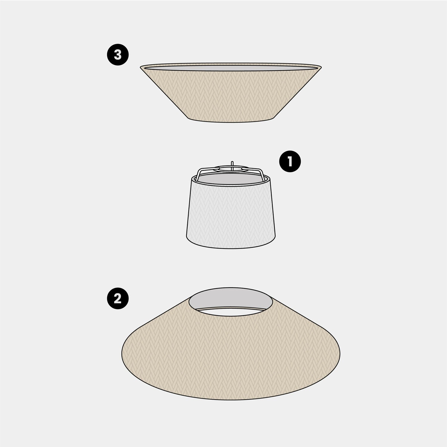 Paralume in tessuto Clessidra Arenal tortora - Made in Italy Arenal sabbia