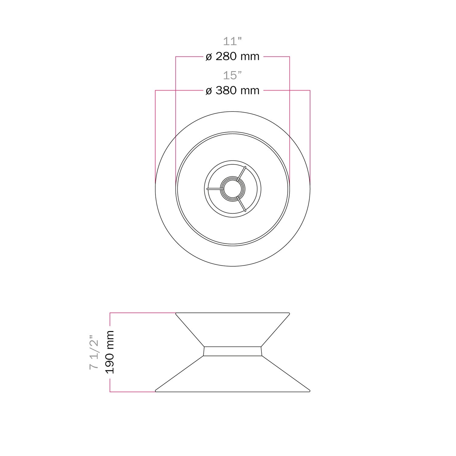 Paralume in tessuto Clessidra per lampada a sospensione - Lana Grigio Chiaro Lana grigio scuro