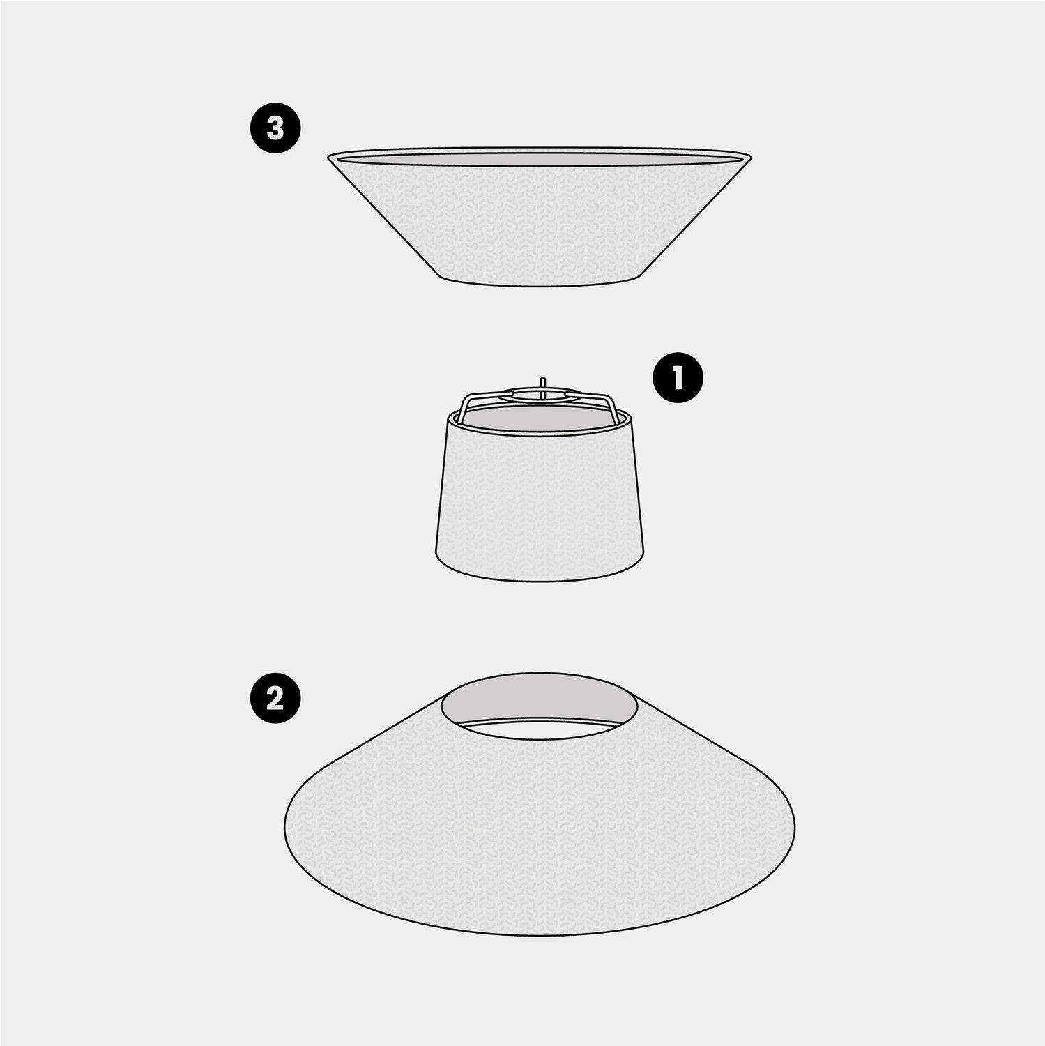 Paralume in tessuto Clessidra per lampada a sospensione - Lana Grigio Chiaro Lana sabbia