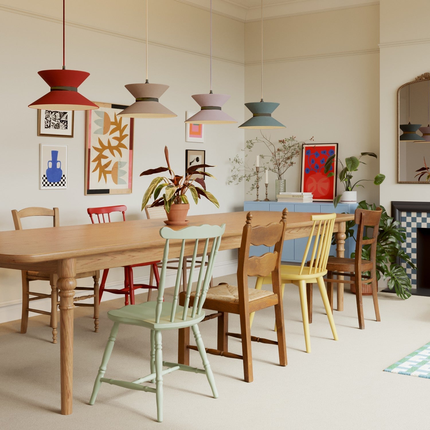 Paralume in tessuto Clessidra per lampada a sospensione - Lana Marrone Lana grigio scuro