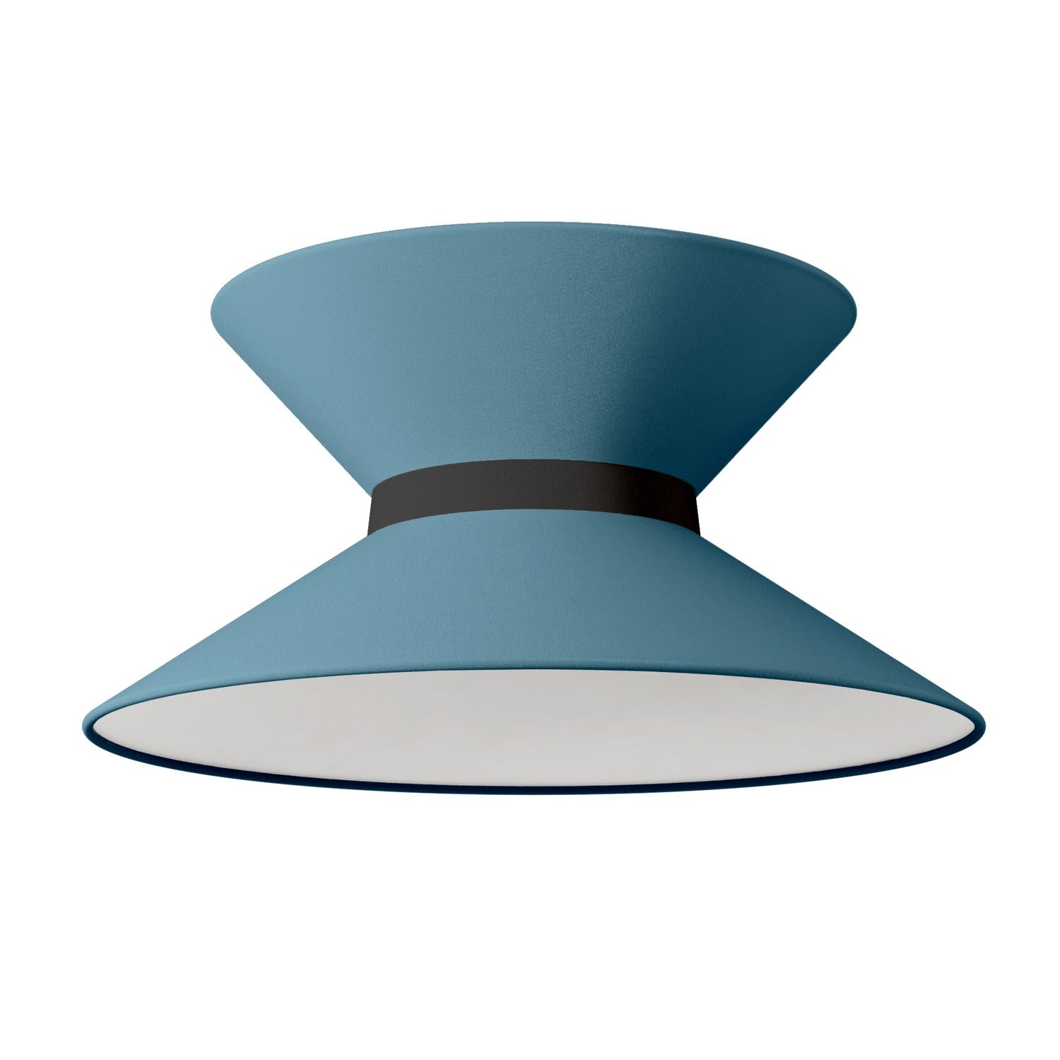 Paralume in tessuto Clessidra Teletta azzurro severo - Made in Italy Teletta antracite