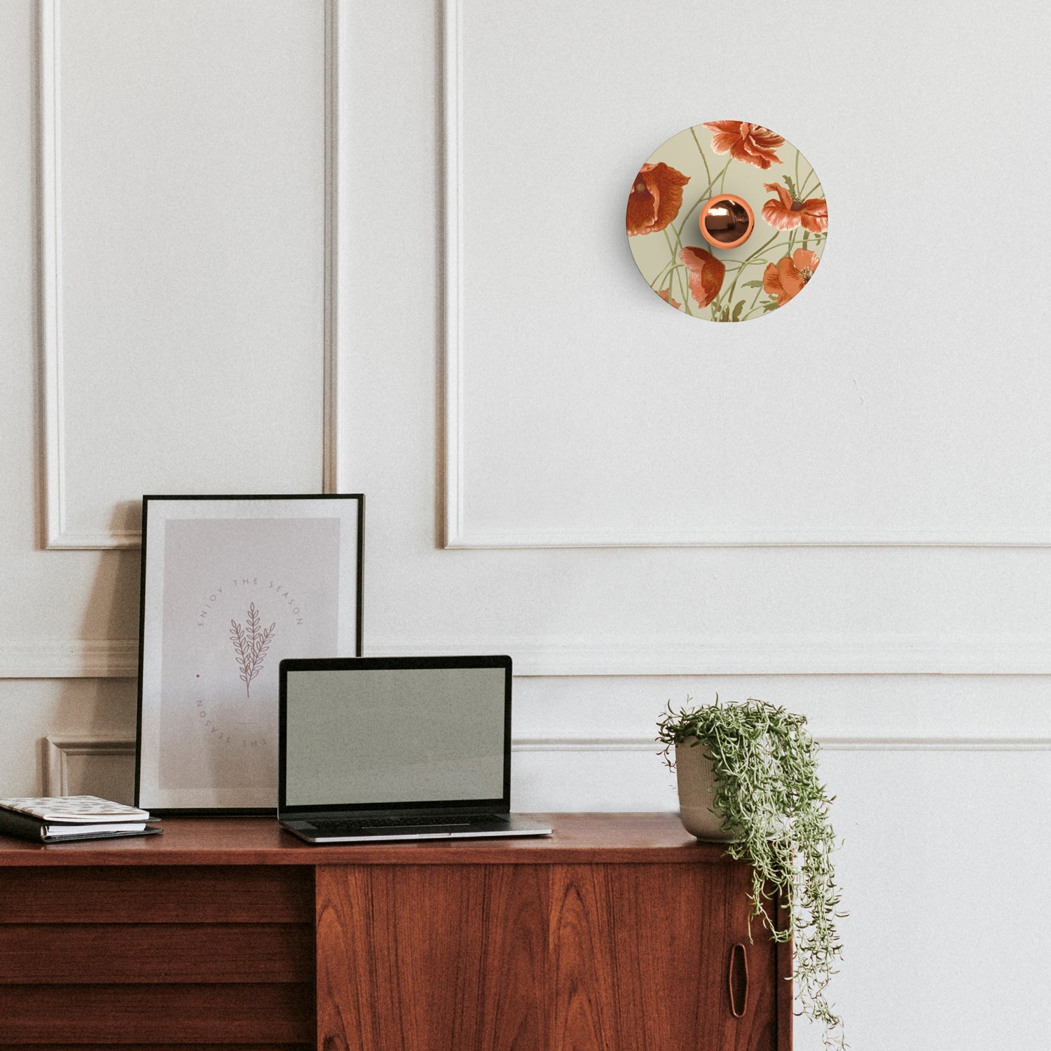 Paralume mini piatto Ellepì a disegni floreali 'Blossom Haven' Botanico Papaver, diametro 24 cm - Made in Italy - Creative Cables