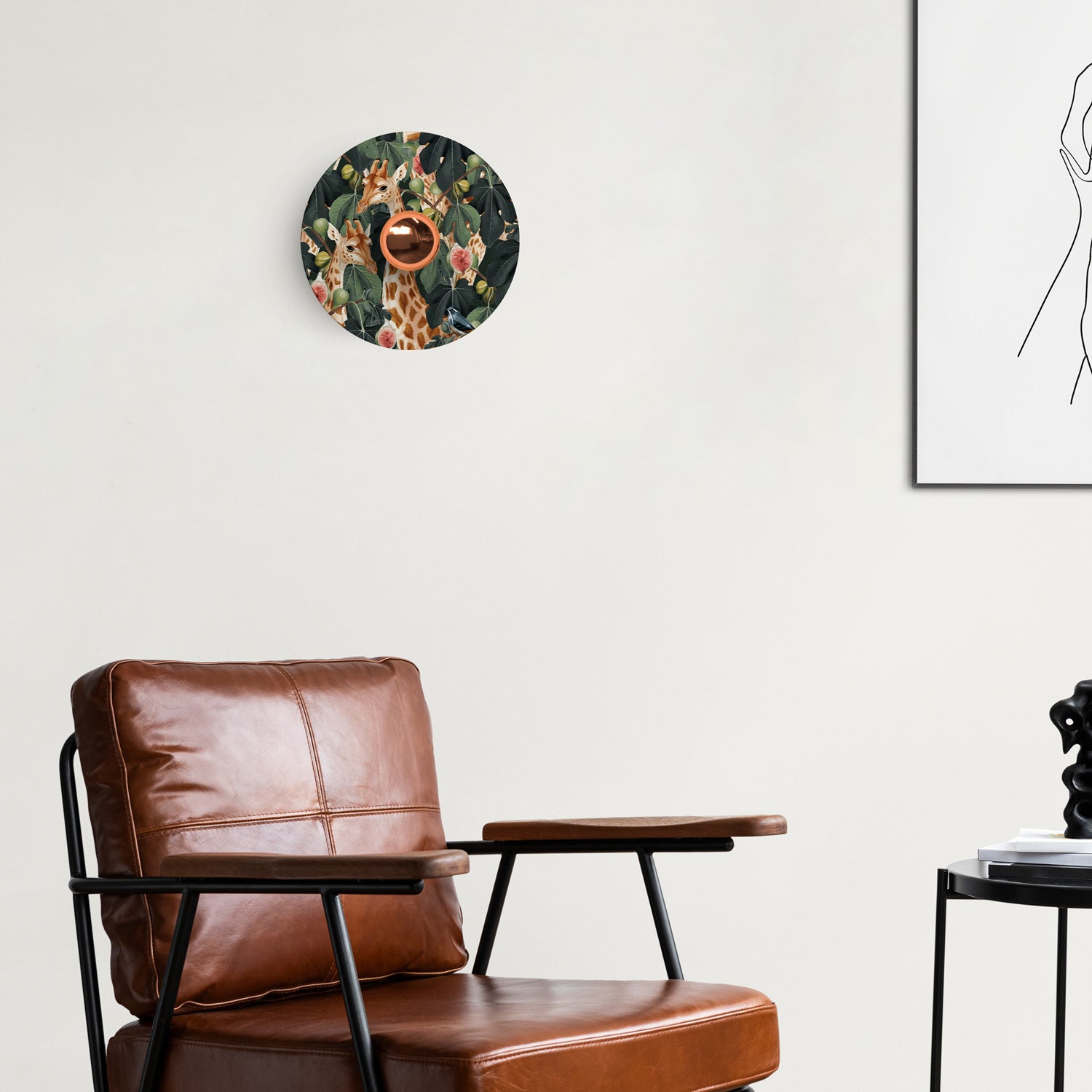 Paralume mini piatto Ellepì con animali della giungla 'Wildlife Whispers' Animali Giraffe, diametro 24 cm - Made in Italy - Creative Cables
