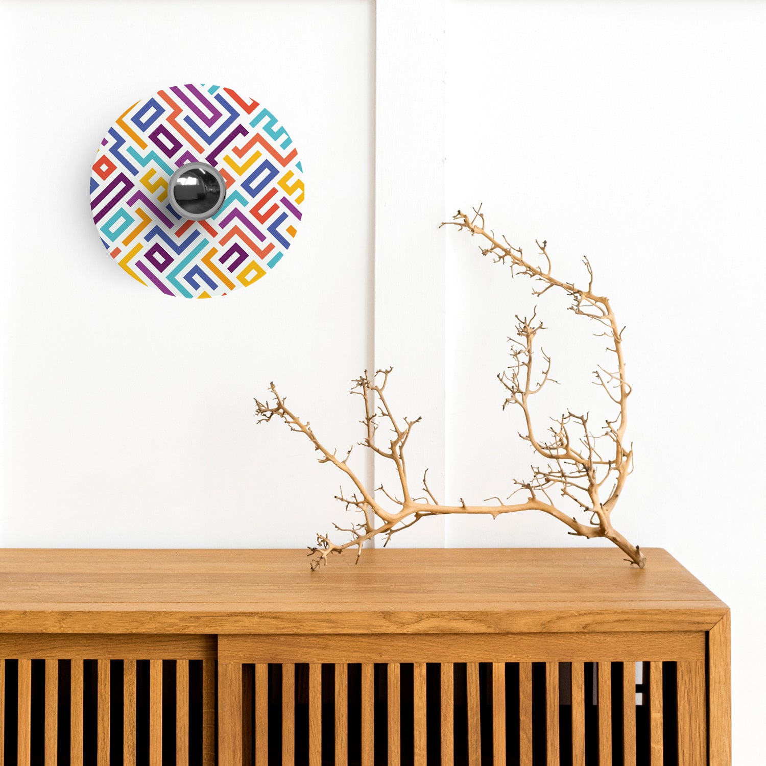 Paralume mini piatto Ellepì con disegni geometrici 'Kaleidoscope' Geometria 2, diametro 24 cm - Made in Italy - Creative Cables