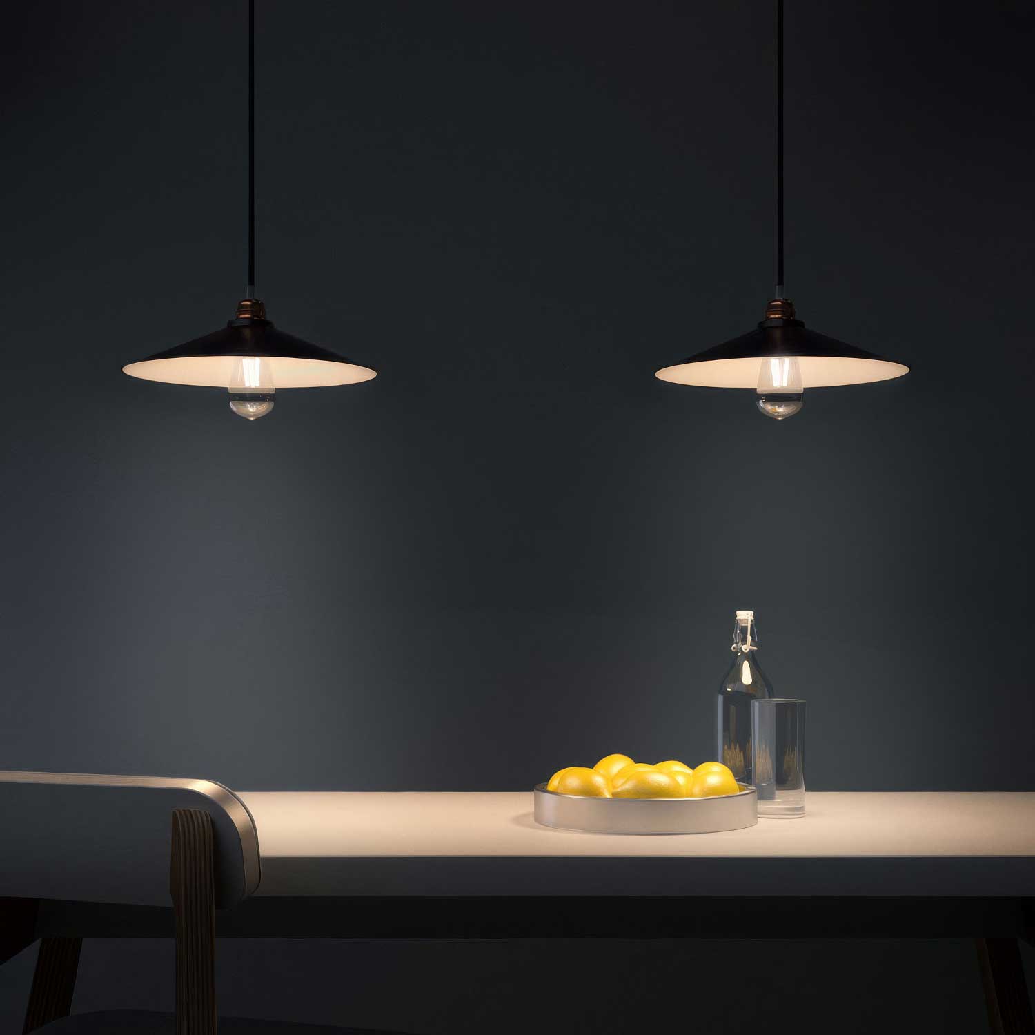 Paralume Swing in metallo smaltato con attacco E27 - Nero - Creative Cables