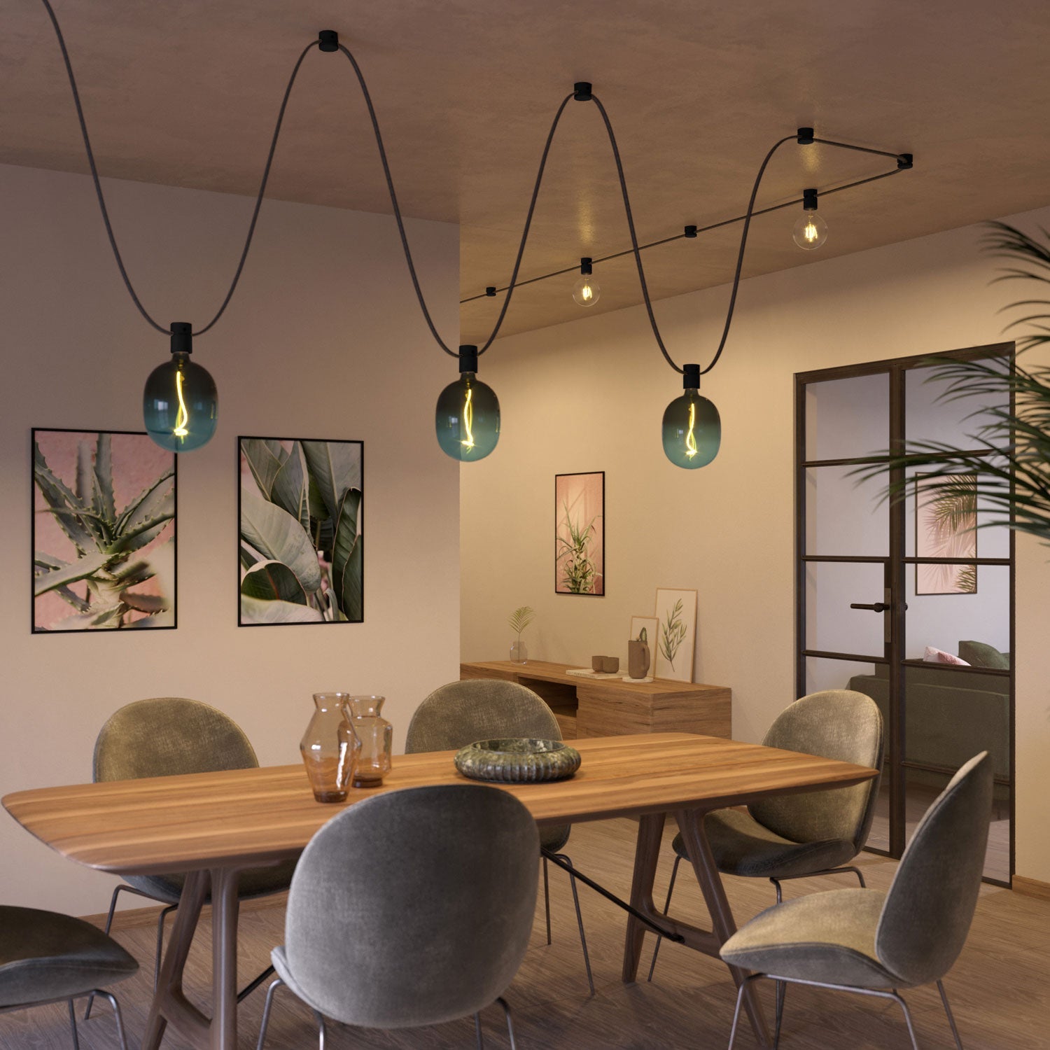 Passacavo in legno per cavo per catenaria e sistema Filé. Made in Italy - Nero