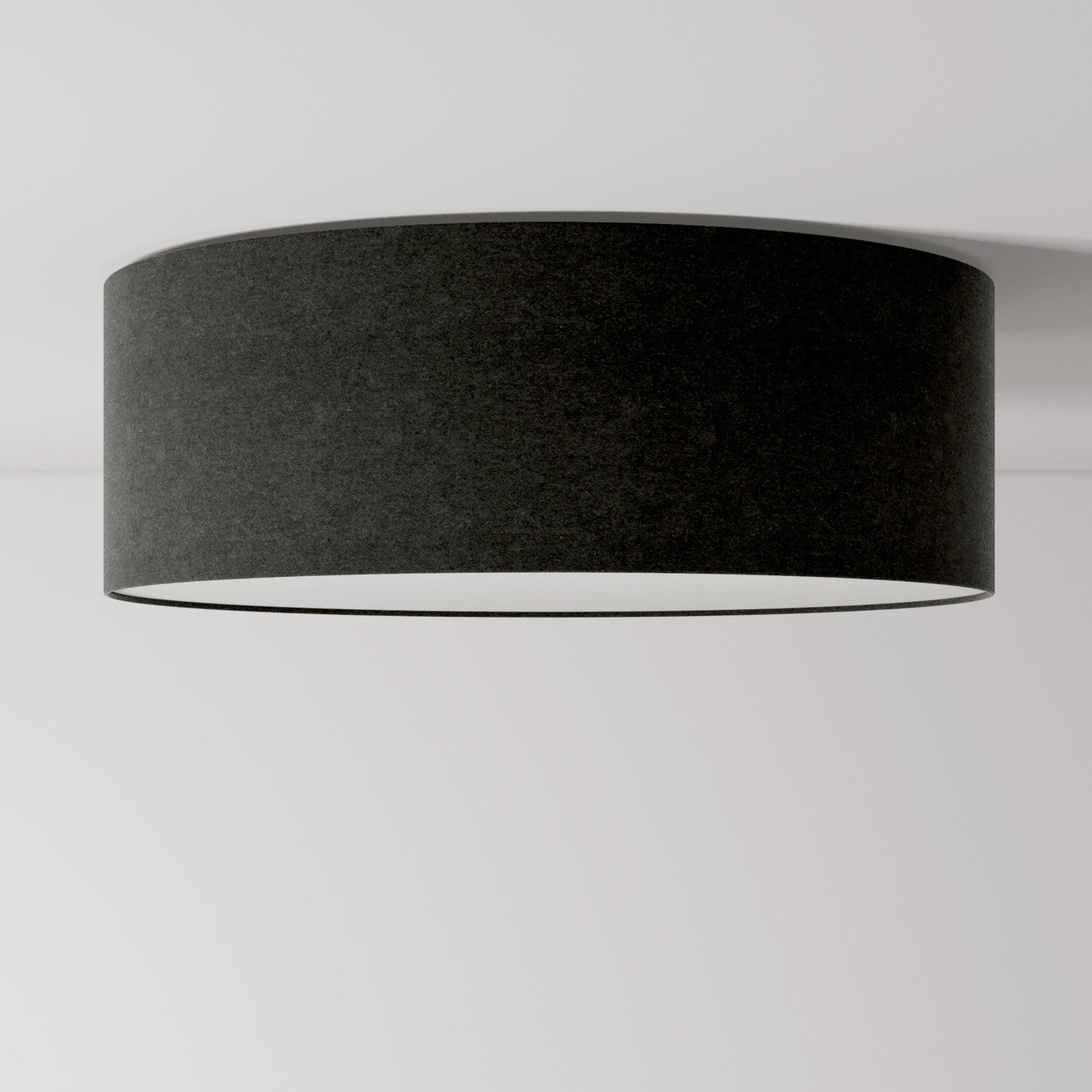 Plafoniera in tessuto Large - Made in Italy - Lana Grigio Scuro - Creative Cables