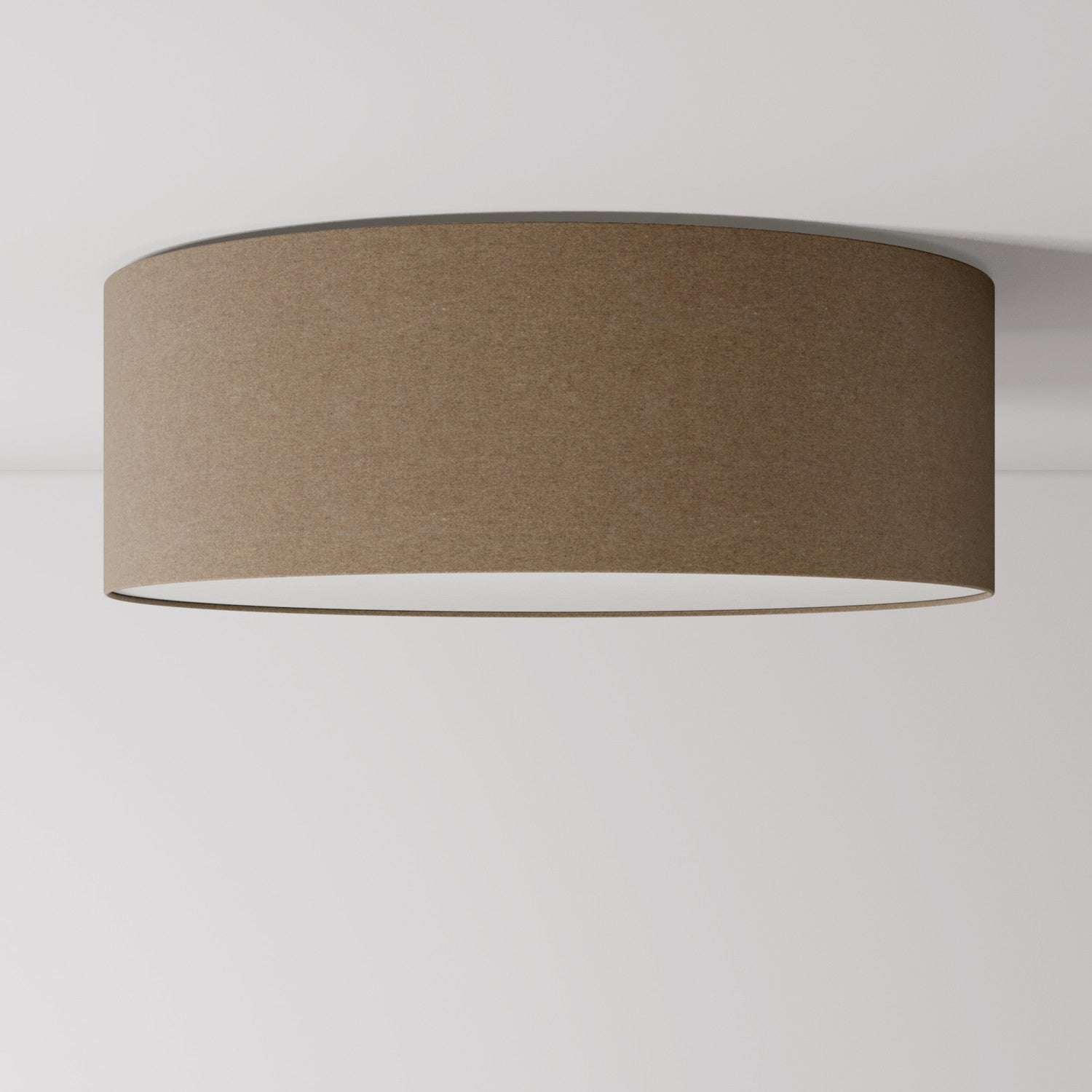 Plafoniera in tessuto Large - Made in Italy - Lana Marrone - Creative Cables