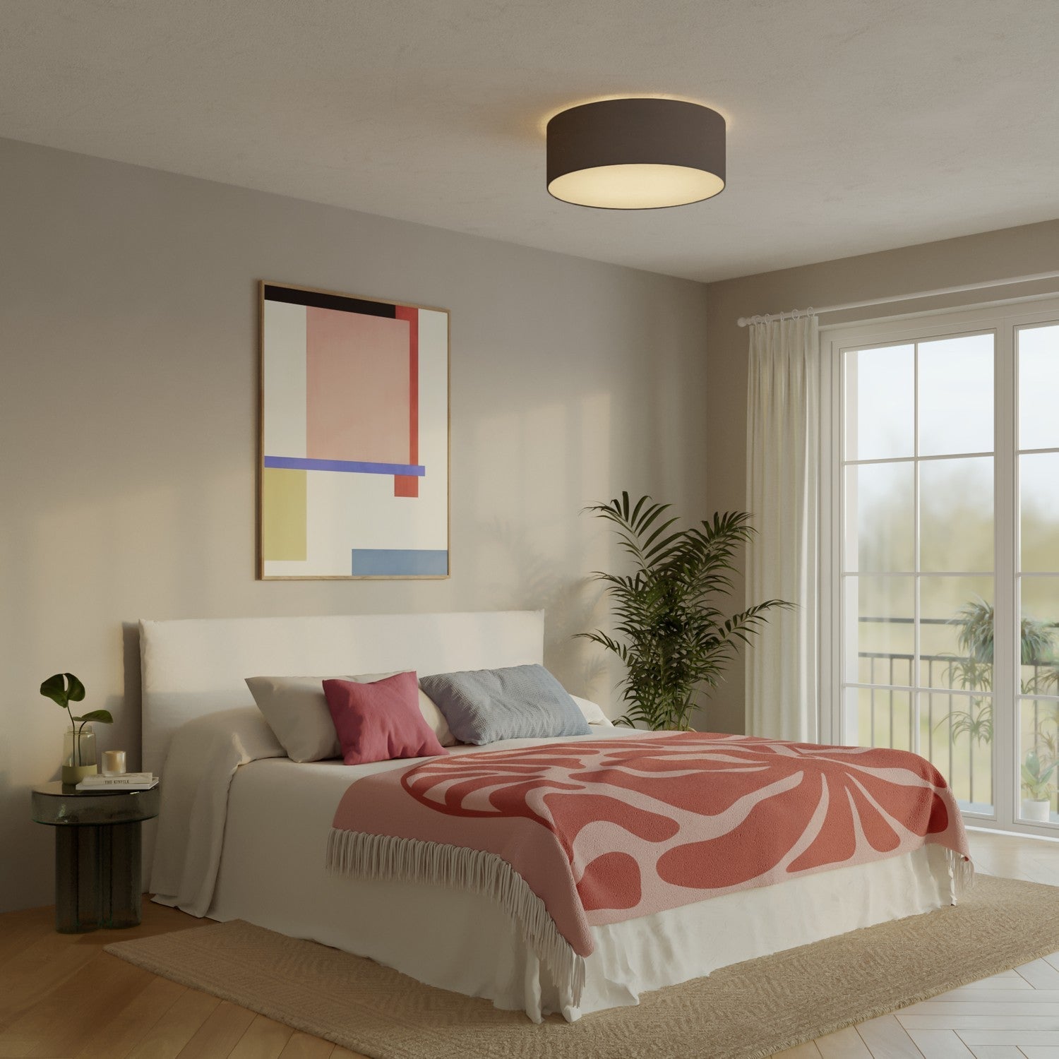 Plafoniera in tessuto Large Teletta antracite - Made in Italy - Creative Cables