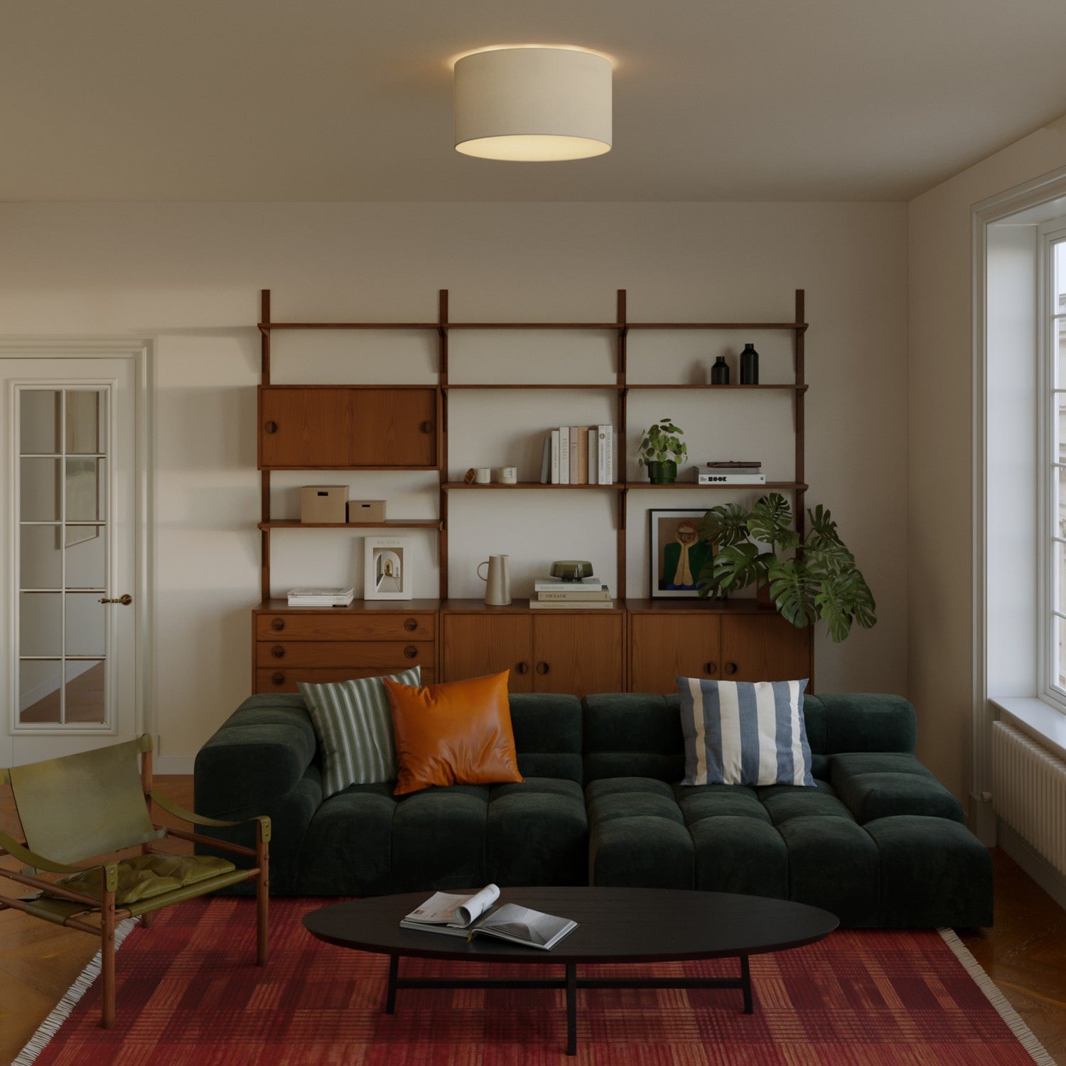 Plafoniera in tessuto Medium Arenal tortora - Made in Italy - Creative Cables