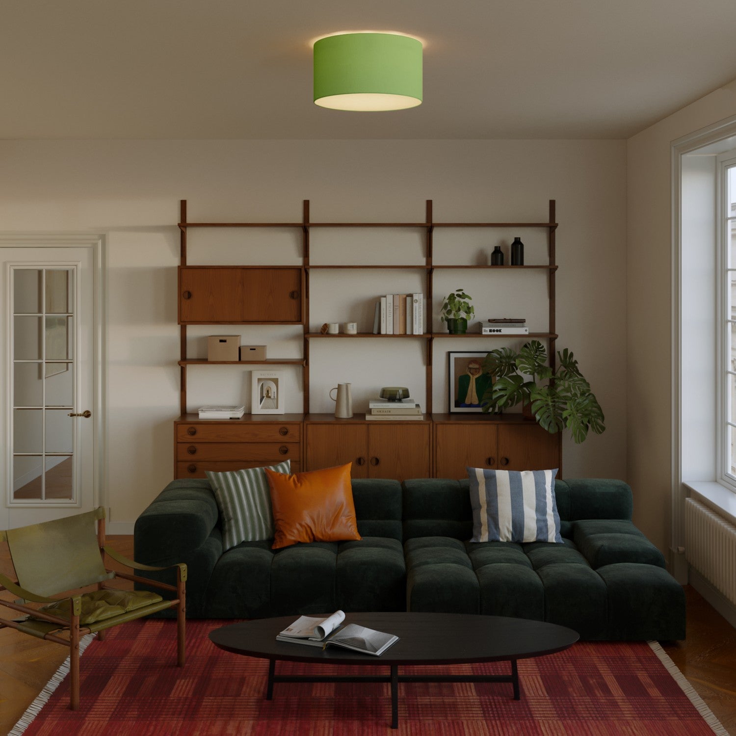 Plafoniera in tessuto Medium - Made in Italy - Cinette Verde Pistacchio - Creative Cables