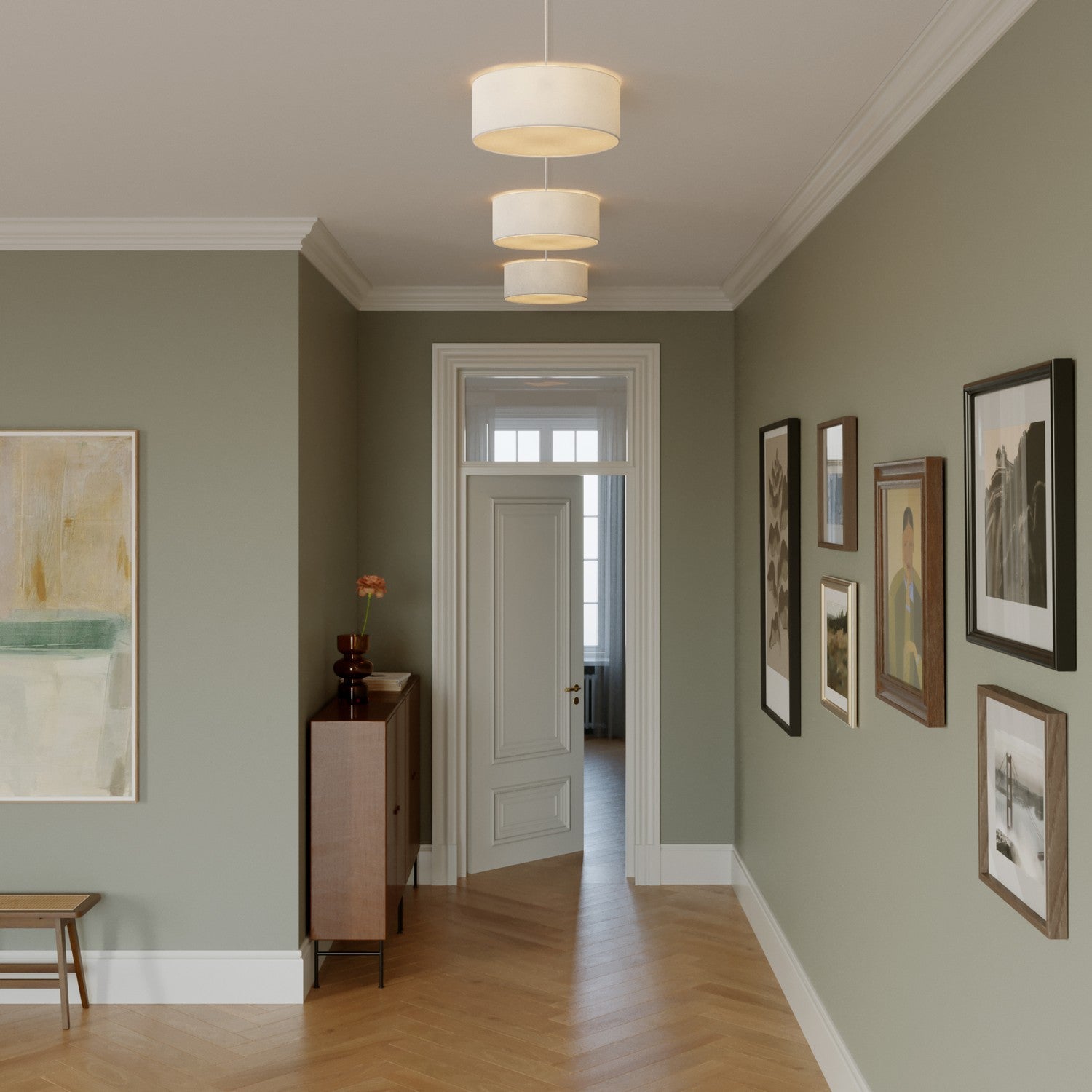 Plafoniera in tessuto Small Arenal sabbia - Made in Italy - Creative Cables