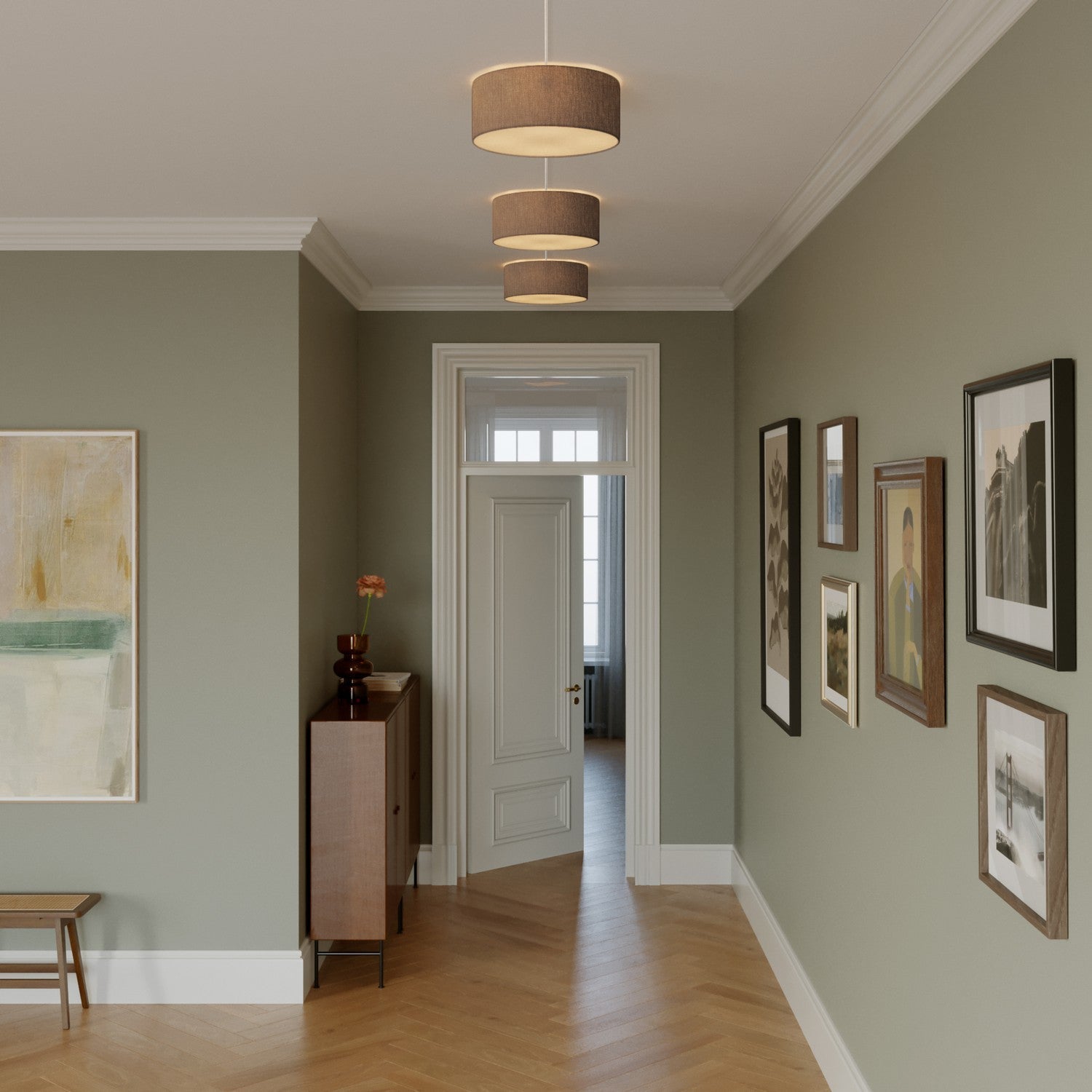 Plafoniera in tessuto Small Camelot marrone - Made in Italy - Creative Cables