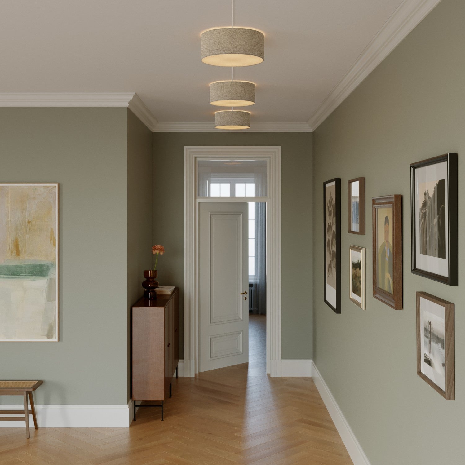 Plafoniera in tessuto Small - Made in Italy - Lana Beige - Creative Cables