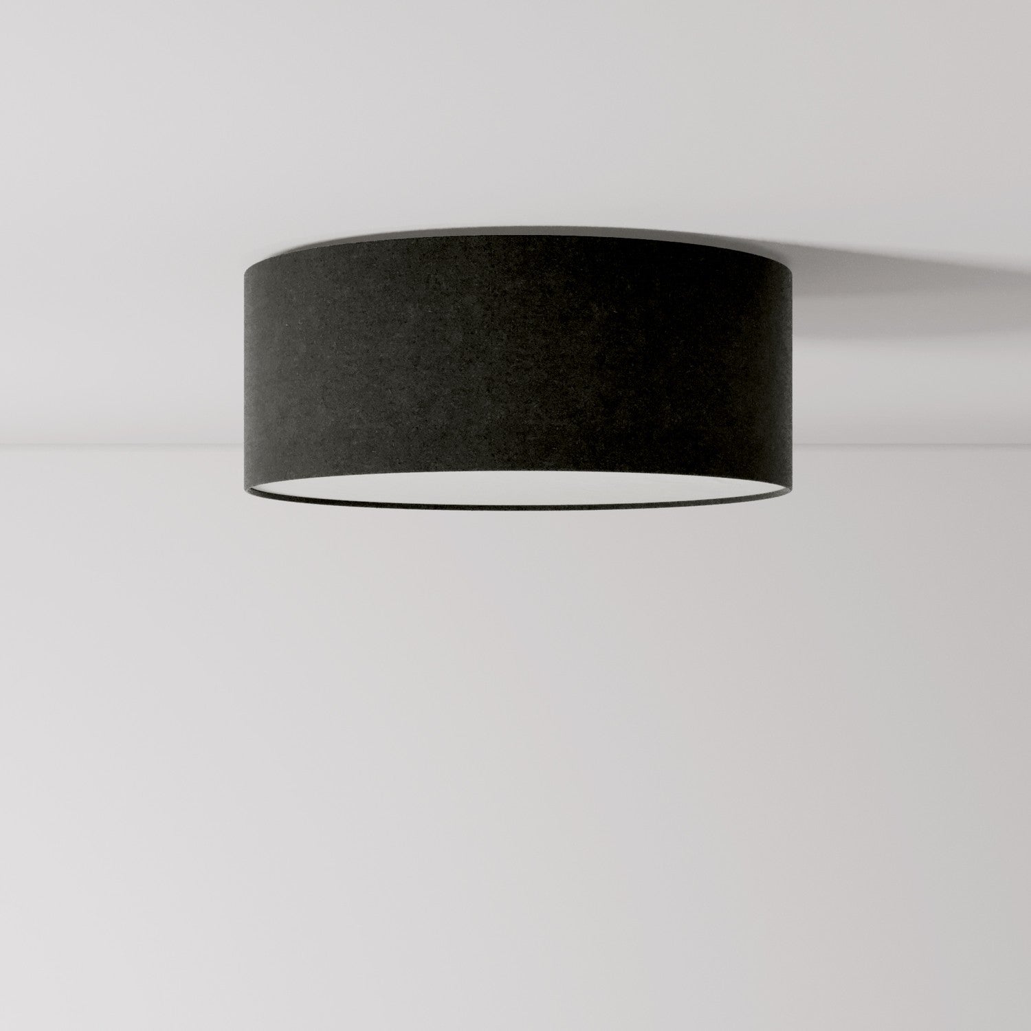 Plafoniera in tessuto Small - Made in Italy - Lana Grigio Scuro - Creative Cables