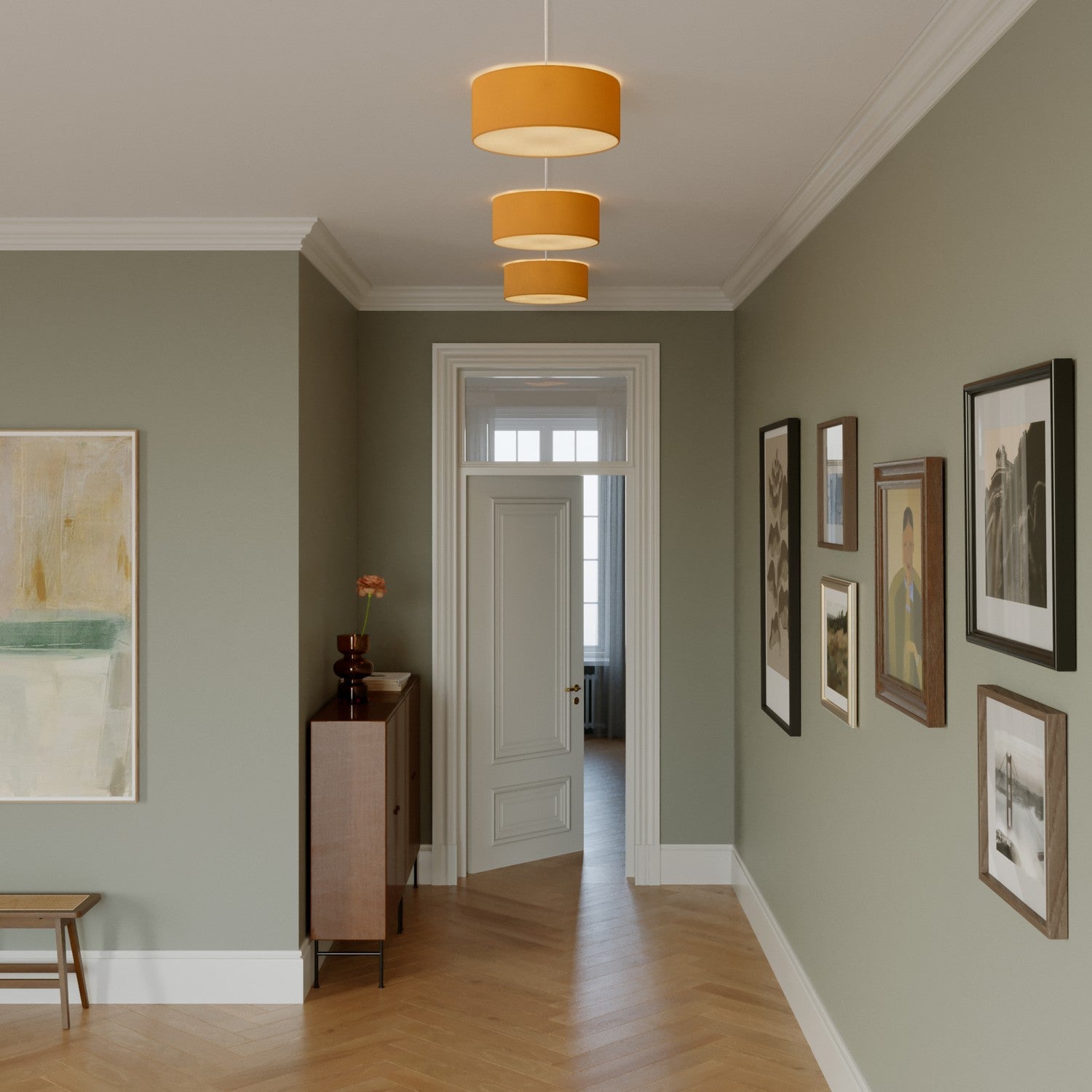 Plafoniera in tessuto Small - Made in Italy - Teletta Mandarino - Creative Cables