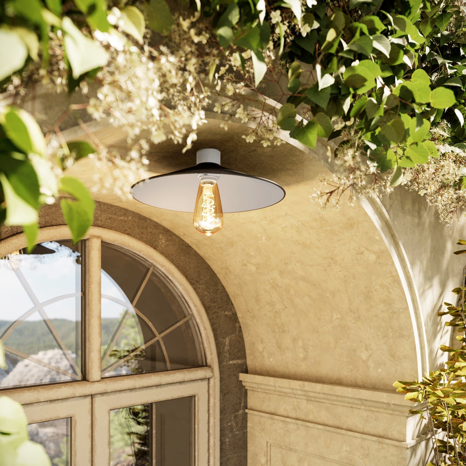 Portalampada E27 Bianco per paralume da parete o soffitto - Waterproof IP44 - Creative Cables