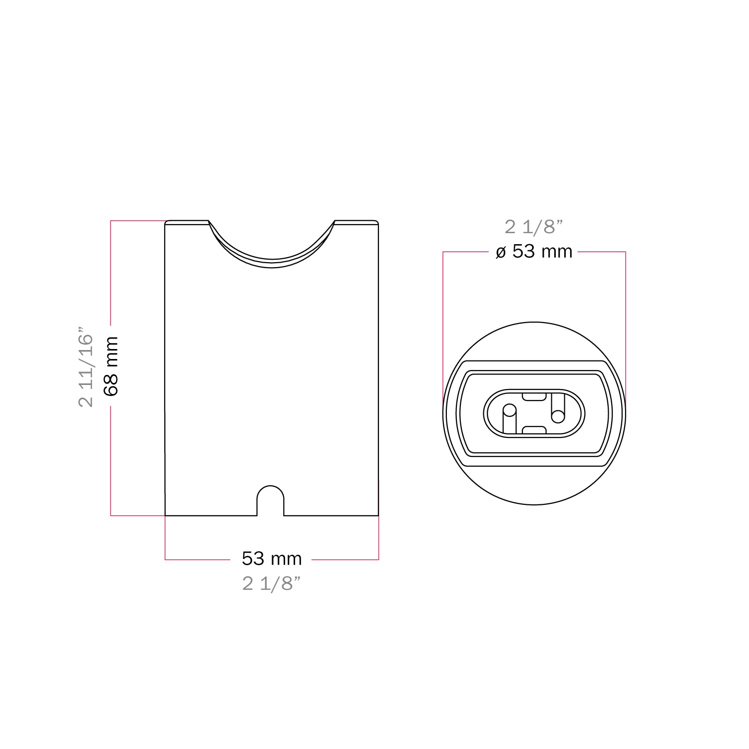Portalampada S14d Spostaluce in metallo da parete o soffitto - Rame satinato
