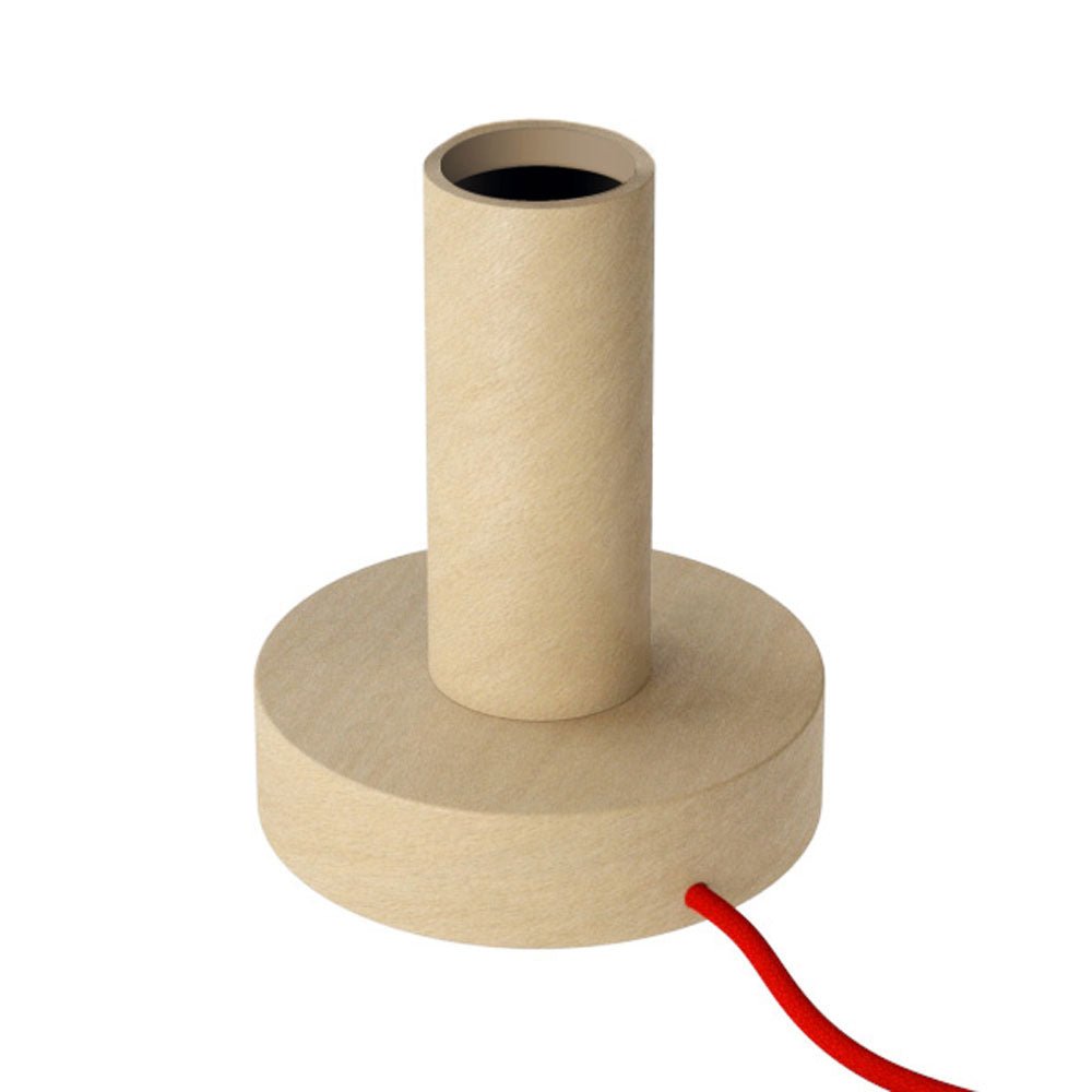 Posaluce - Lampada da tavolo in legno Large e spina UK - Neutro - Creative Cables