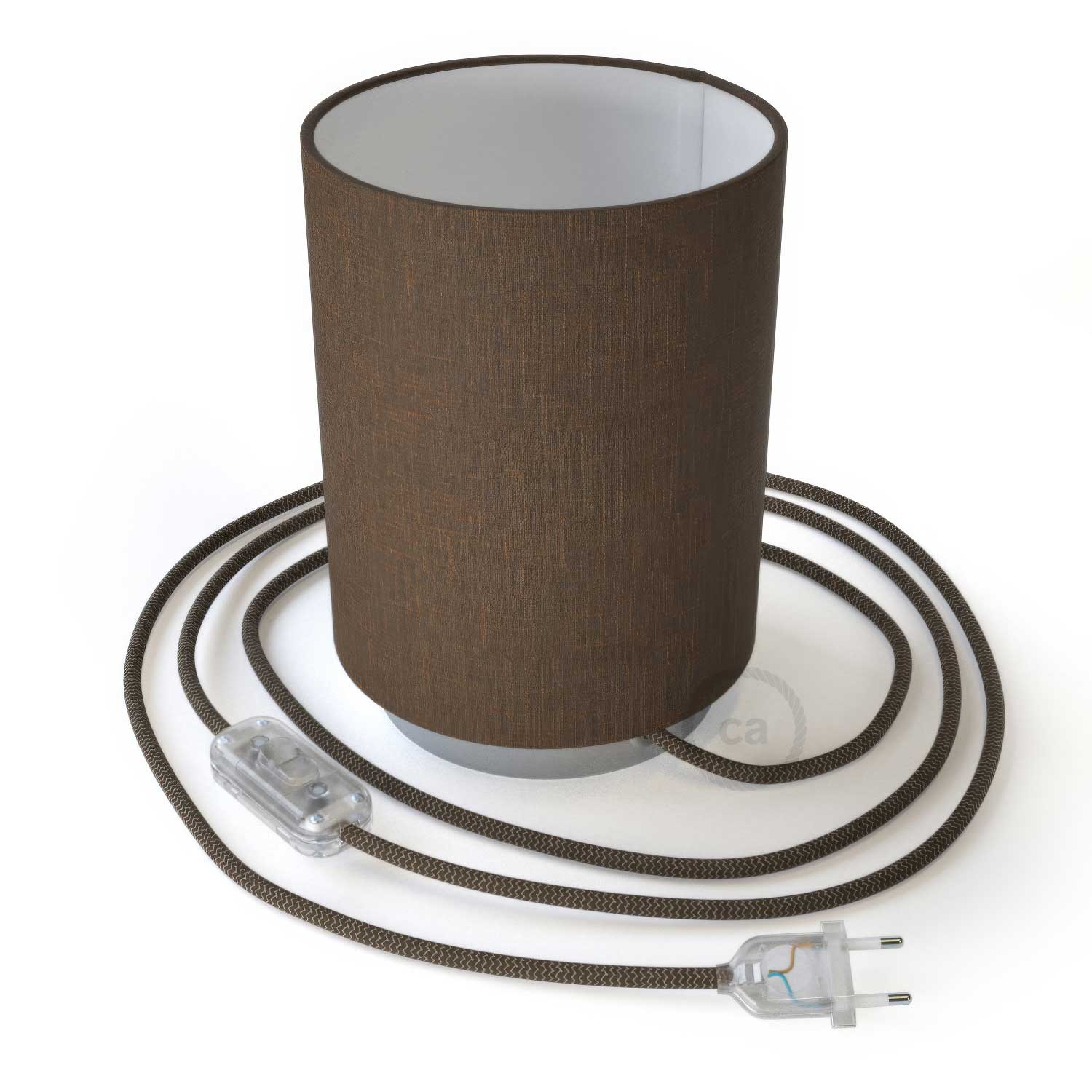 Posaluce metal base with Cilindro lampshade - Camelot Brown
