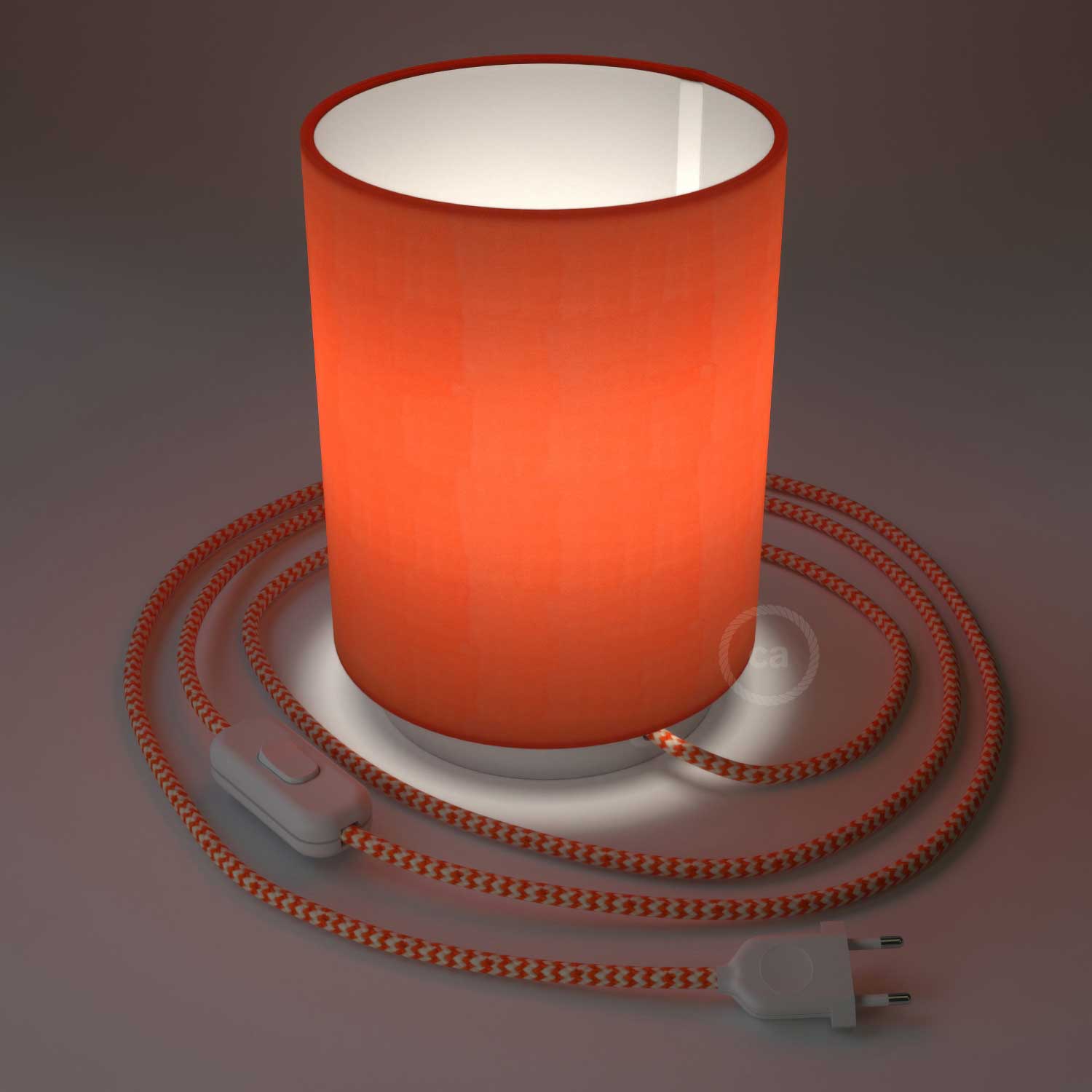 Posaluce metal base with Cilindro lampshade - Cinette Aragosta
