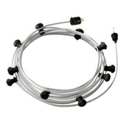Ready-to-use 40ft String Light with 5 black Sockets, Hook and Plug - CM02