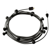 Ready-to-use 40ft String Light with 5 black Sockets, Hook and Plug - CM03