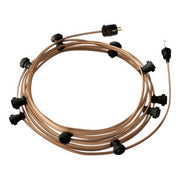 Ready-to-use 40ft String Light with 5 black Sockets, Hook and Plug - CM27