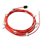 Ready-to-use 40ft String Light with 5 white Sockets, Hook and Plug - CM09
