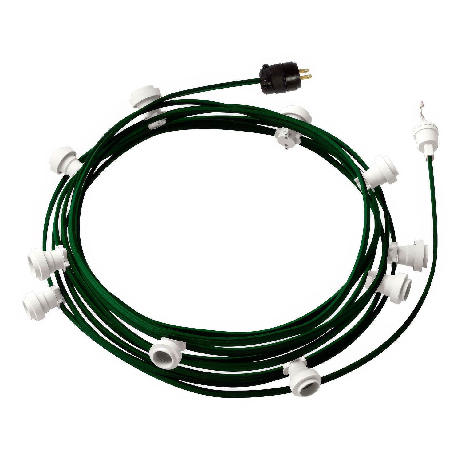 Ready-to-use 40ft String Light with 5 white Sockets, Hook and Plug - CM21