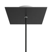 Rosone Rose-One quadrato, 200 mm con 1 foro e 4 fori laterali - Nero opaco Bianco