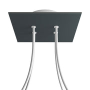 Rosone Rose-One quadrato, 200 mm con 4 fori e 4 fori laterali - Antracite Bianco