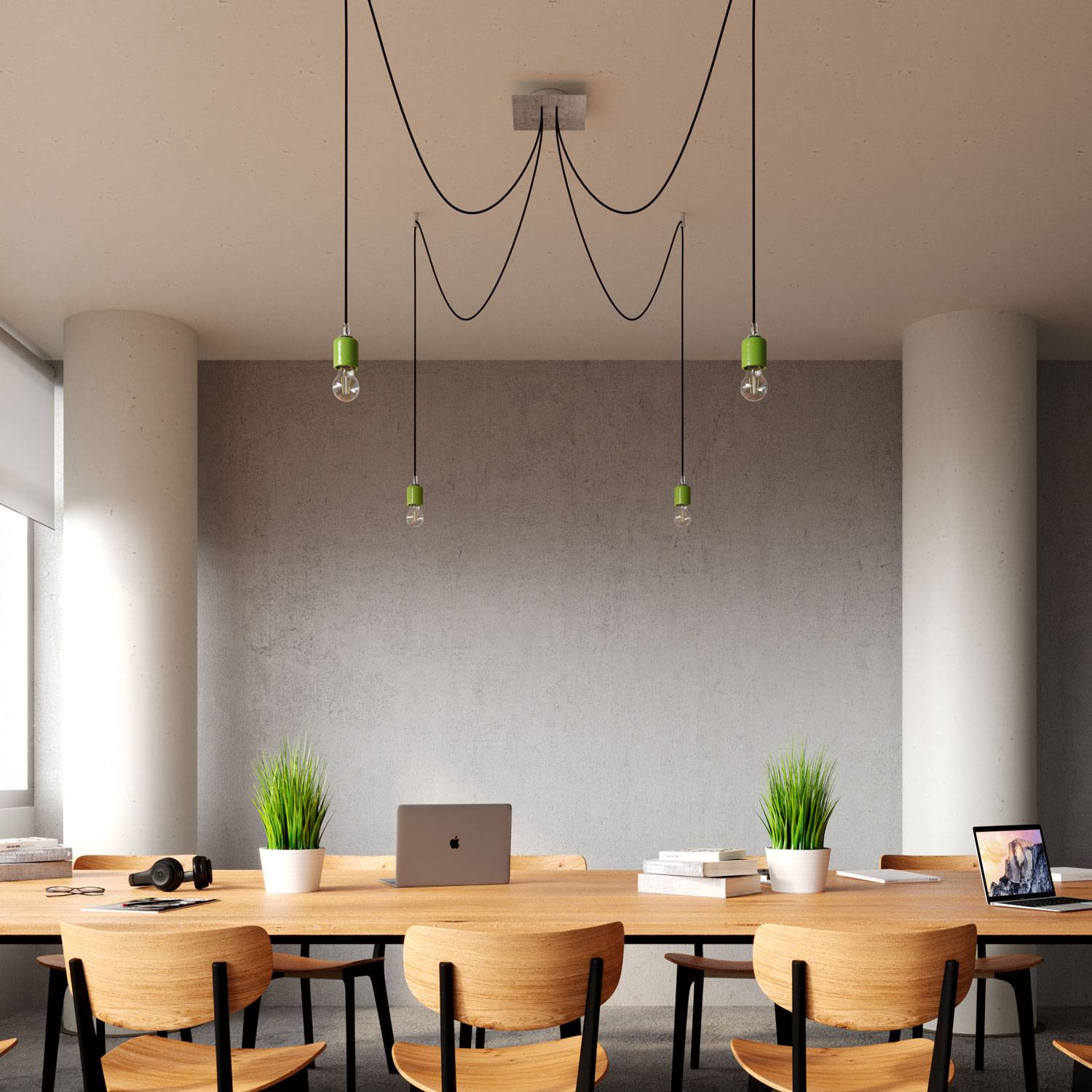 Rosone Rose-One quadrato, 200 mm con 4 fori e 4 fori laterali - Dibond Rame satinato Bianco