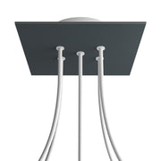 Rosone Rose-One quadrato, 200 mm con 5 fori e 4 fori laterali - Antracite Bianco