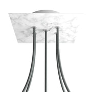 Rosone Rose-One quadrato, 200 mm con 5 fori e 4 fori laterali - Marmo Carrara Bianco