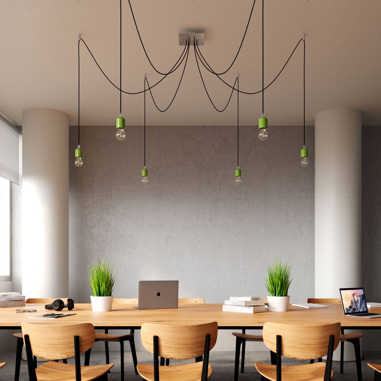 Rosone Rose-One quadrato, 200 mm con 6 fori e 4 fori laterali - Dibond Rame satinato Bianco