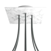 Rosone Rose-One quadrato, 200 mm con 6 fori e 4 fori laterali - Marmo Carrara Bianco