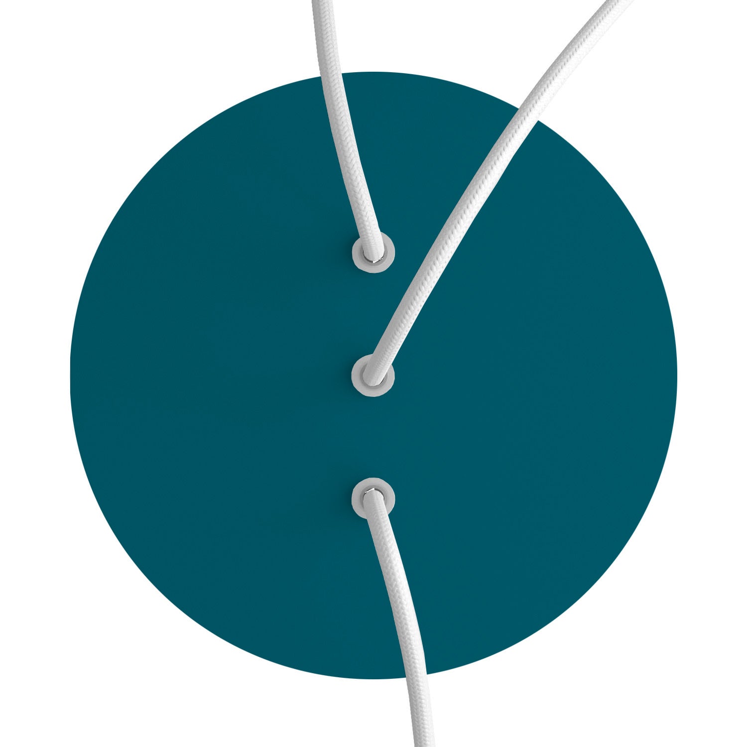 Rosone Rose-One rotondo, diametro 200 mm con 3 fori in linea e 4 fori laterali - Petrolio Bianco